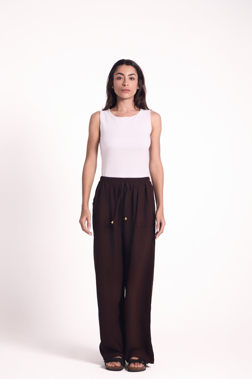 Wide-Leg Pants : Material: CY