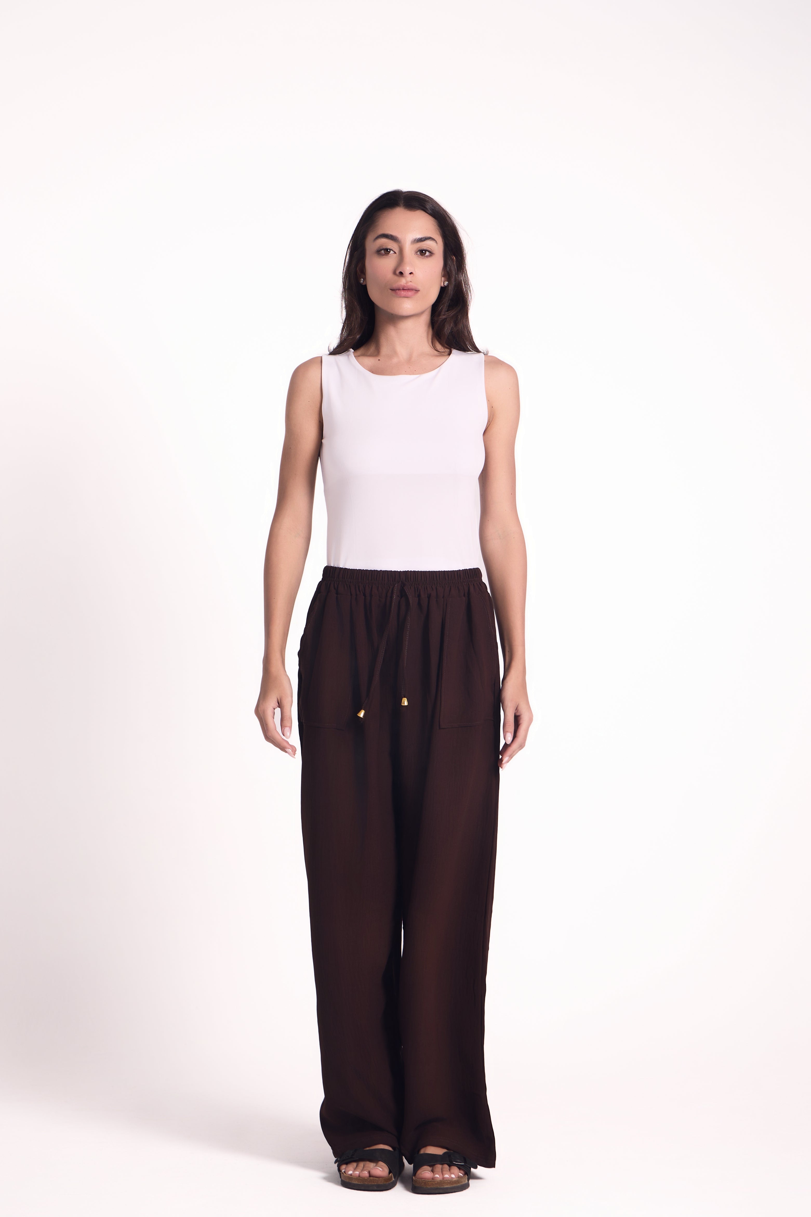 Wide-Leg Pants : Material: CY