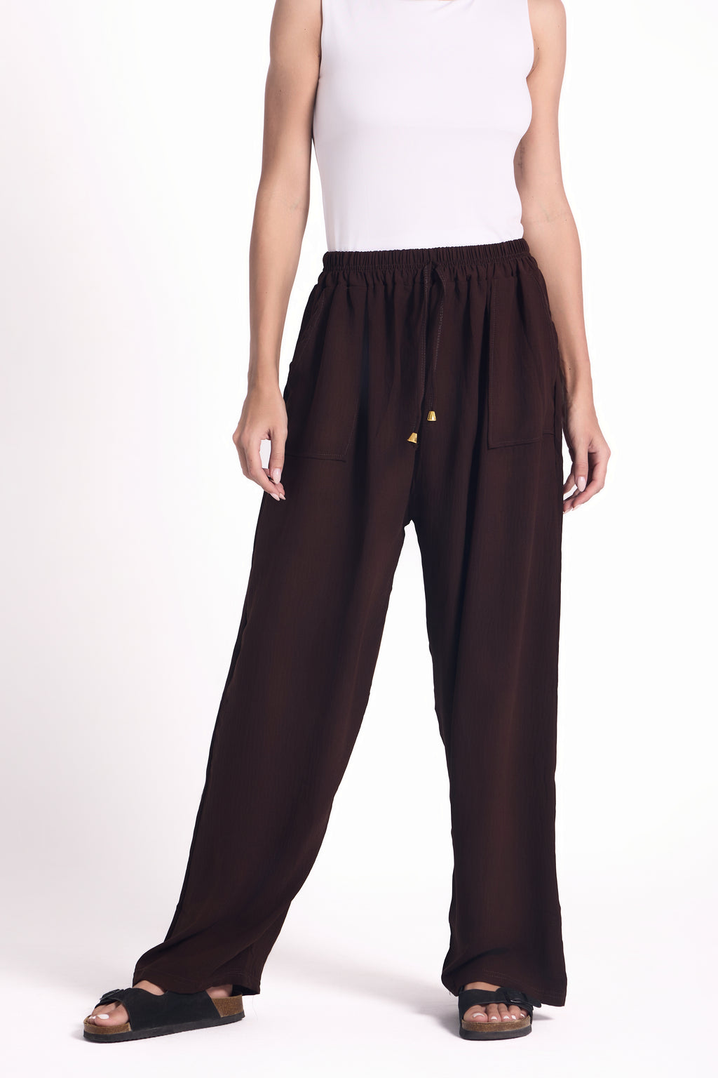 Wide-Leg Pants : Material: CY