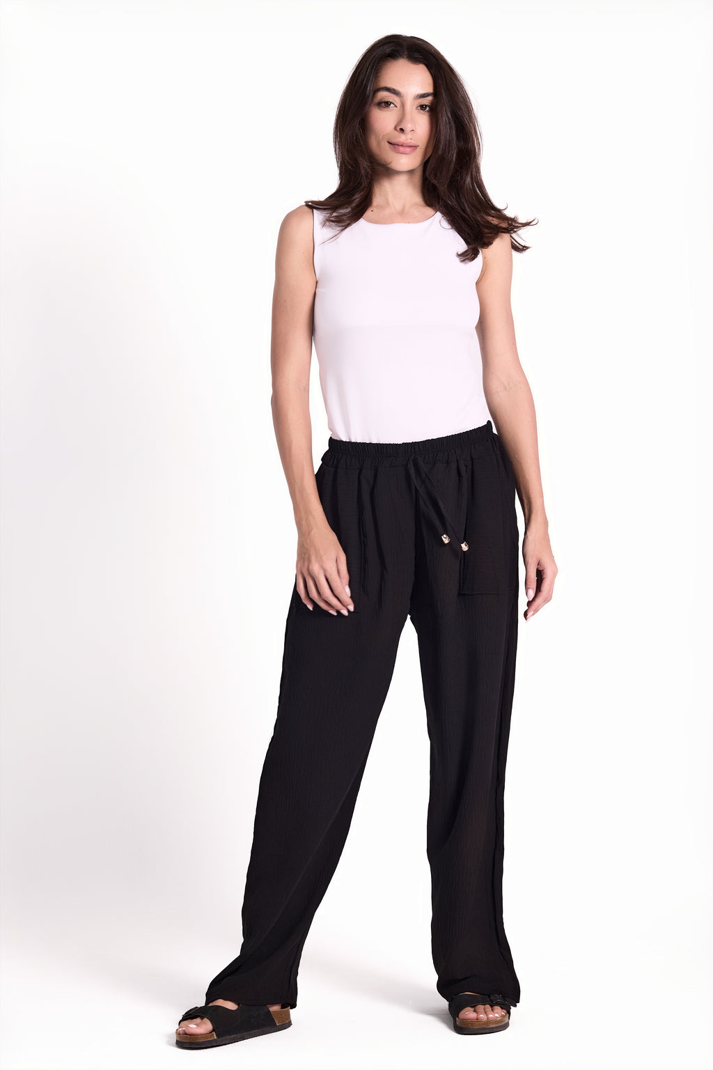 Wide-Leg Pants : Material: CY