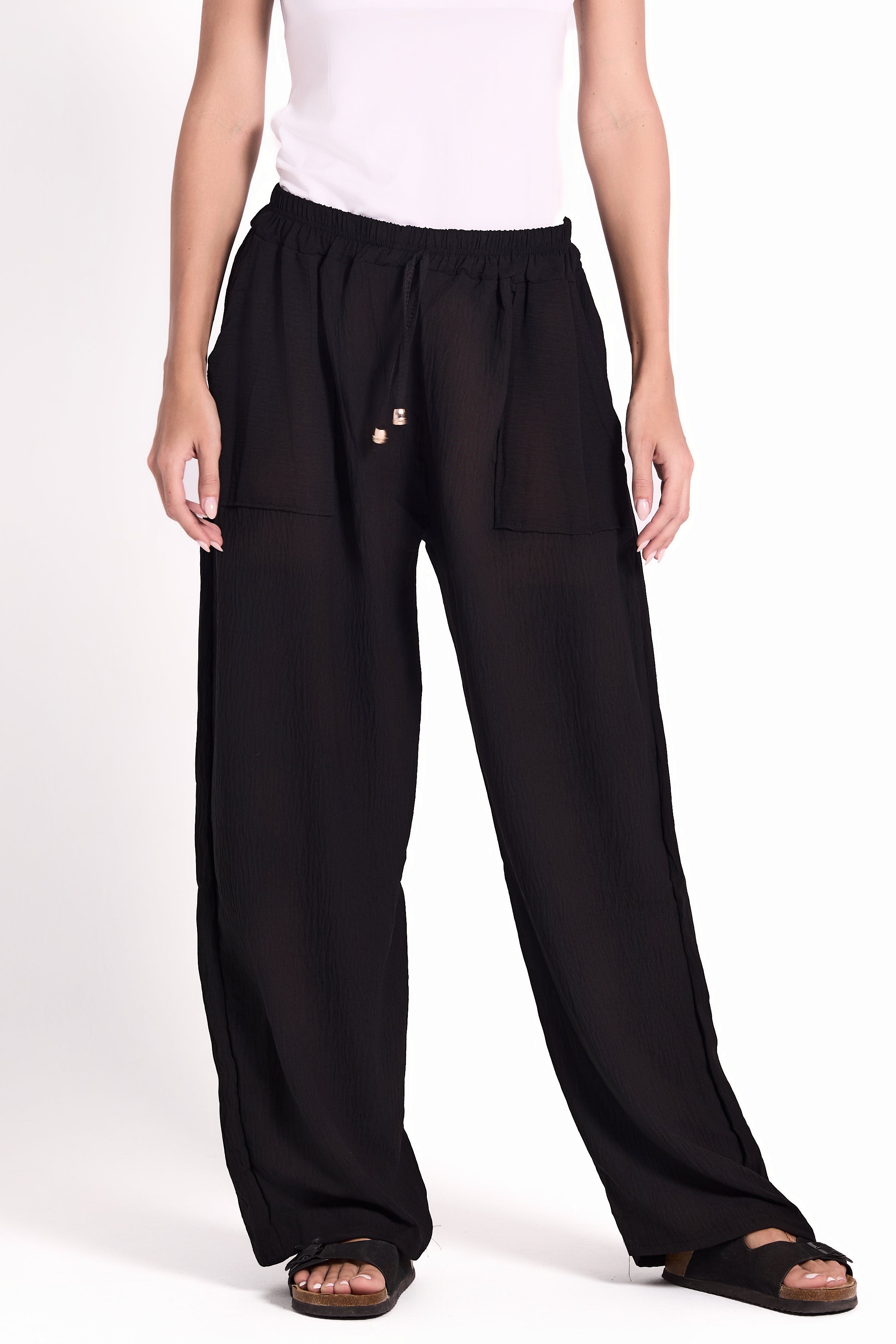 Wide-Leg Pants : Material: CY