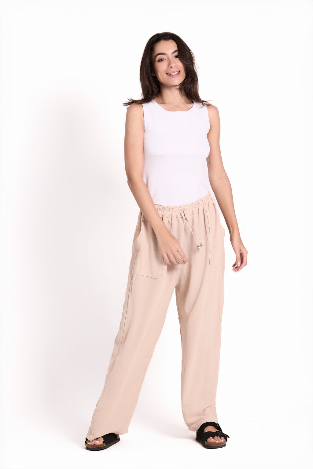 Wide-Leg Pants : Material: CY