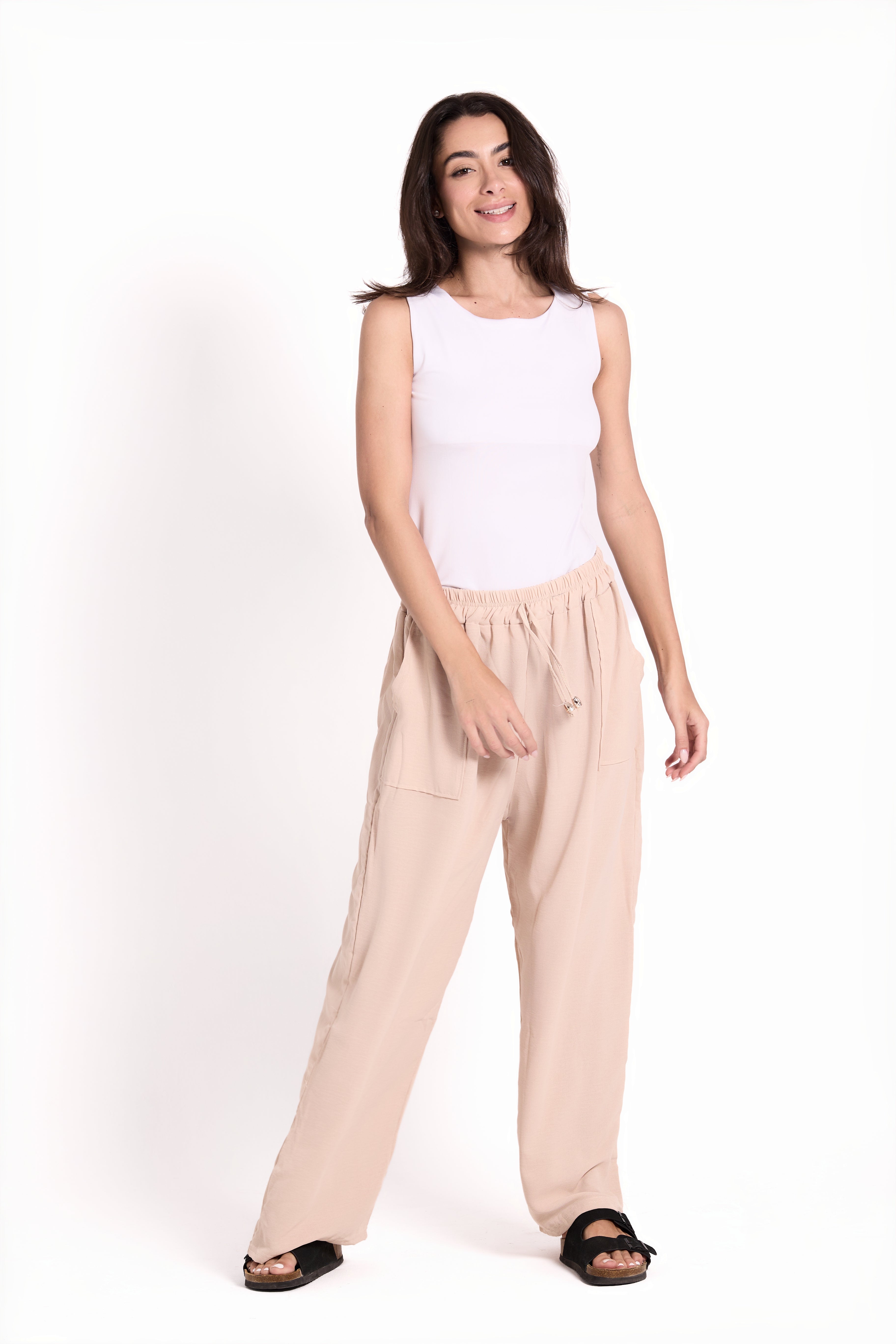 Wide-Leg Pants : Material: CY