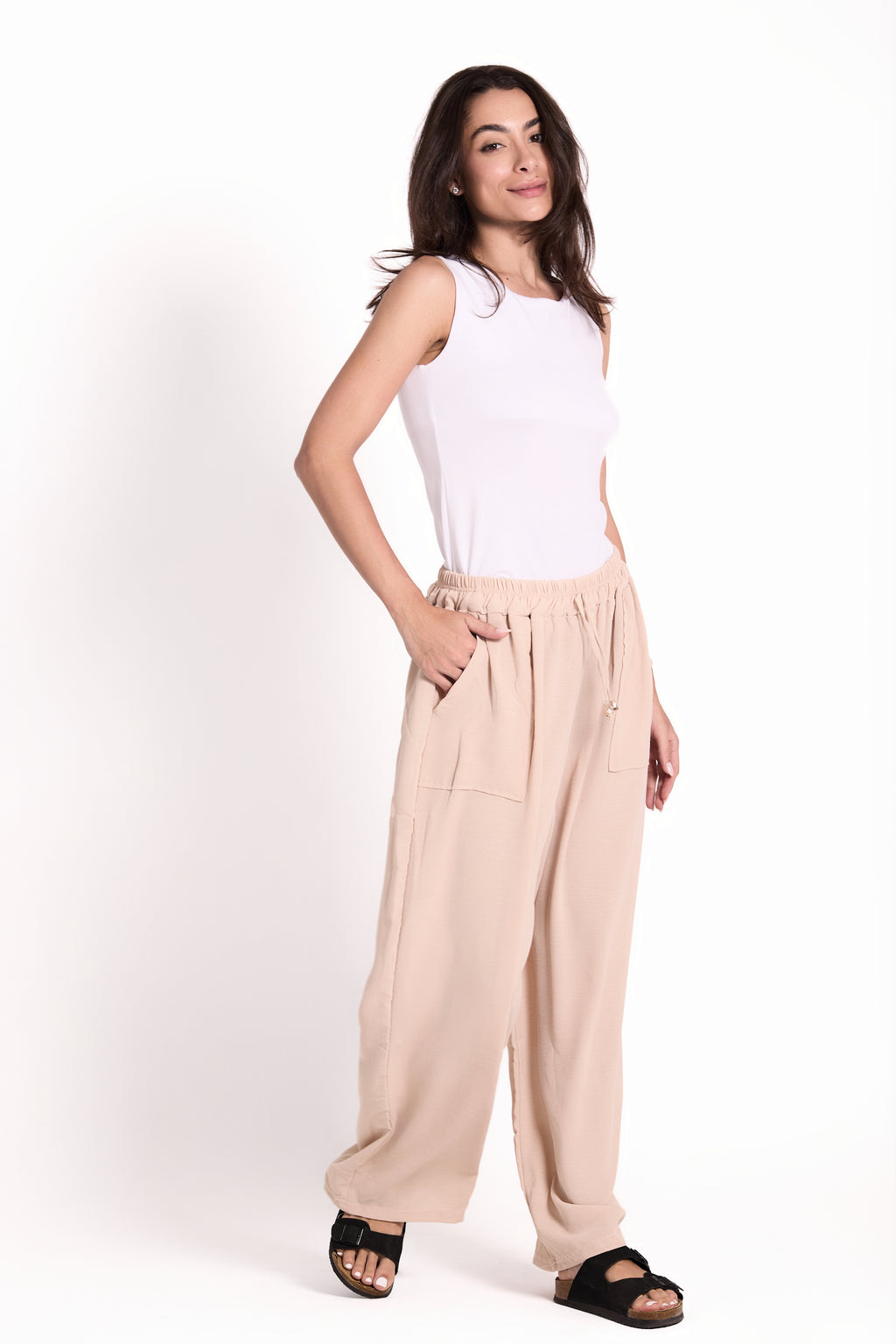 Wide-Leg Pants : Material: CY