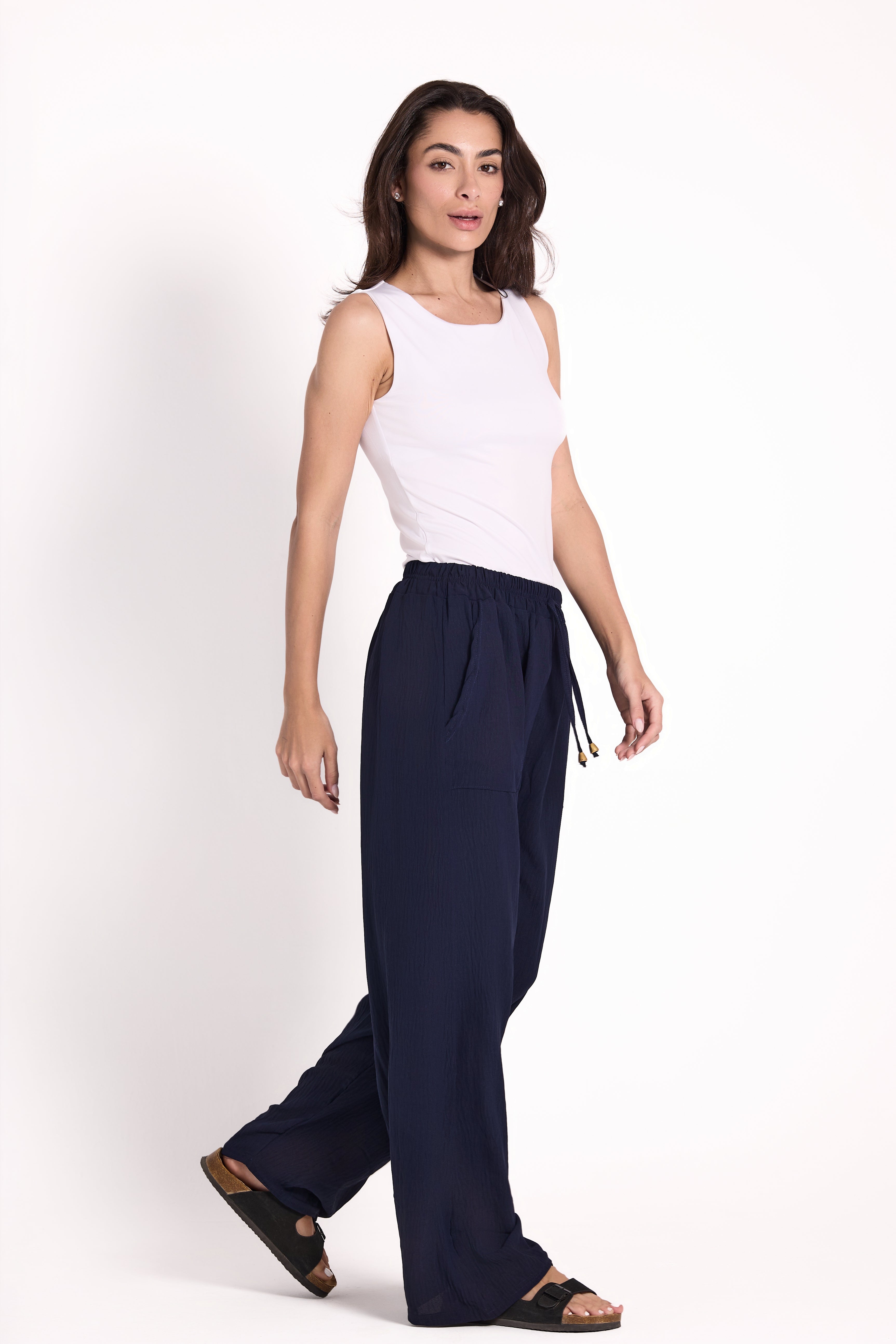 Wide-Leg Pants : Material: CY