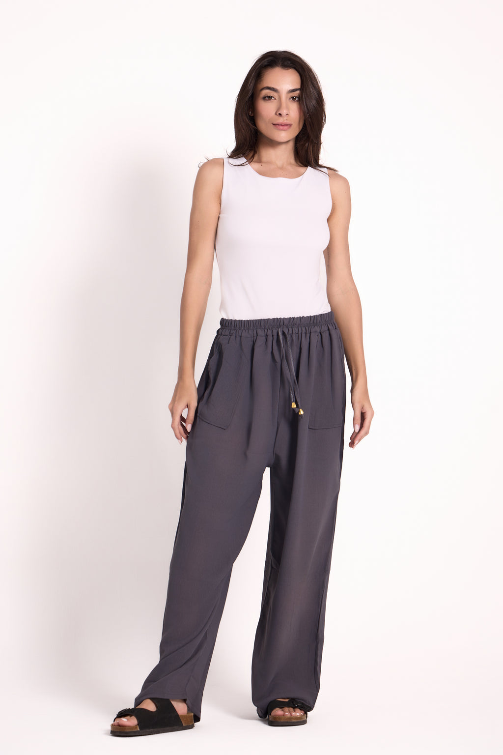 Wide-Leg Pants : Material: CY