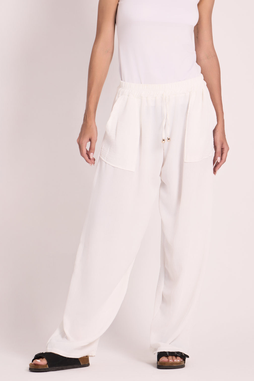 Wide-Leg Pants : Material: CY