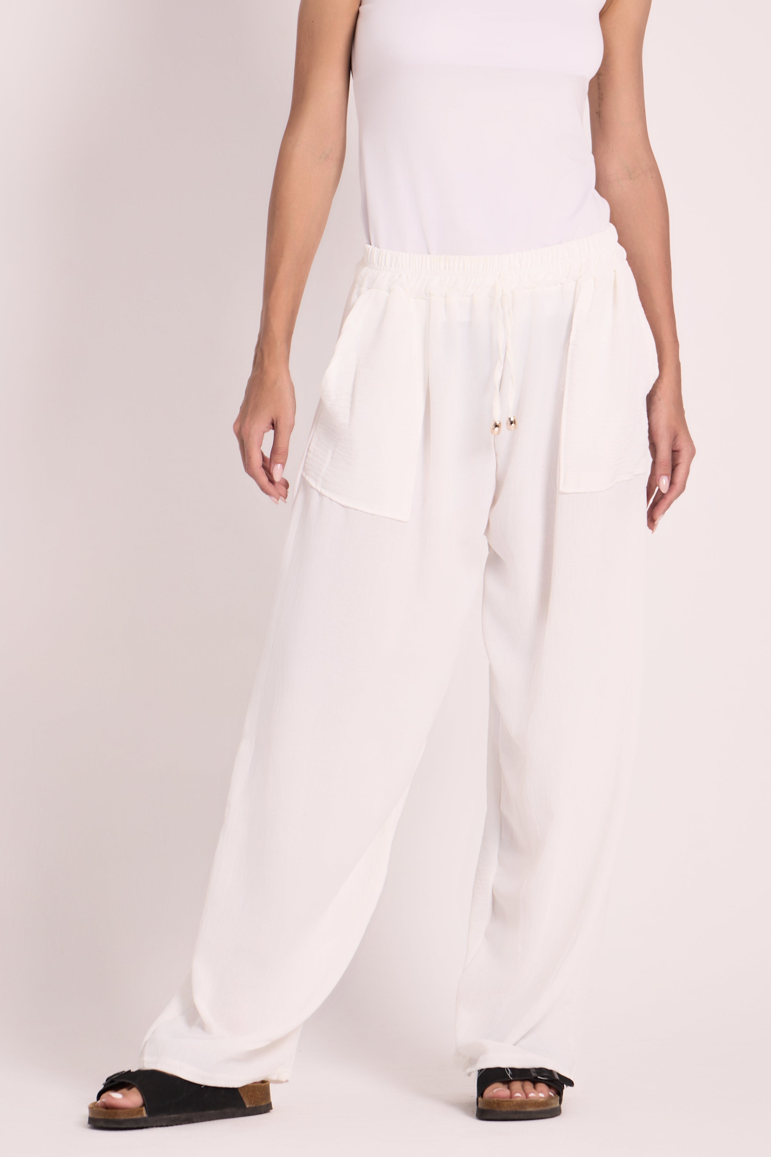 Wide-Leg Pants : Material: CY