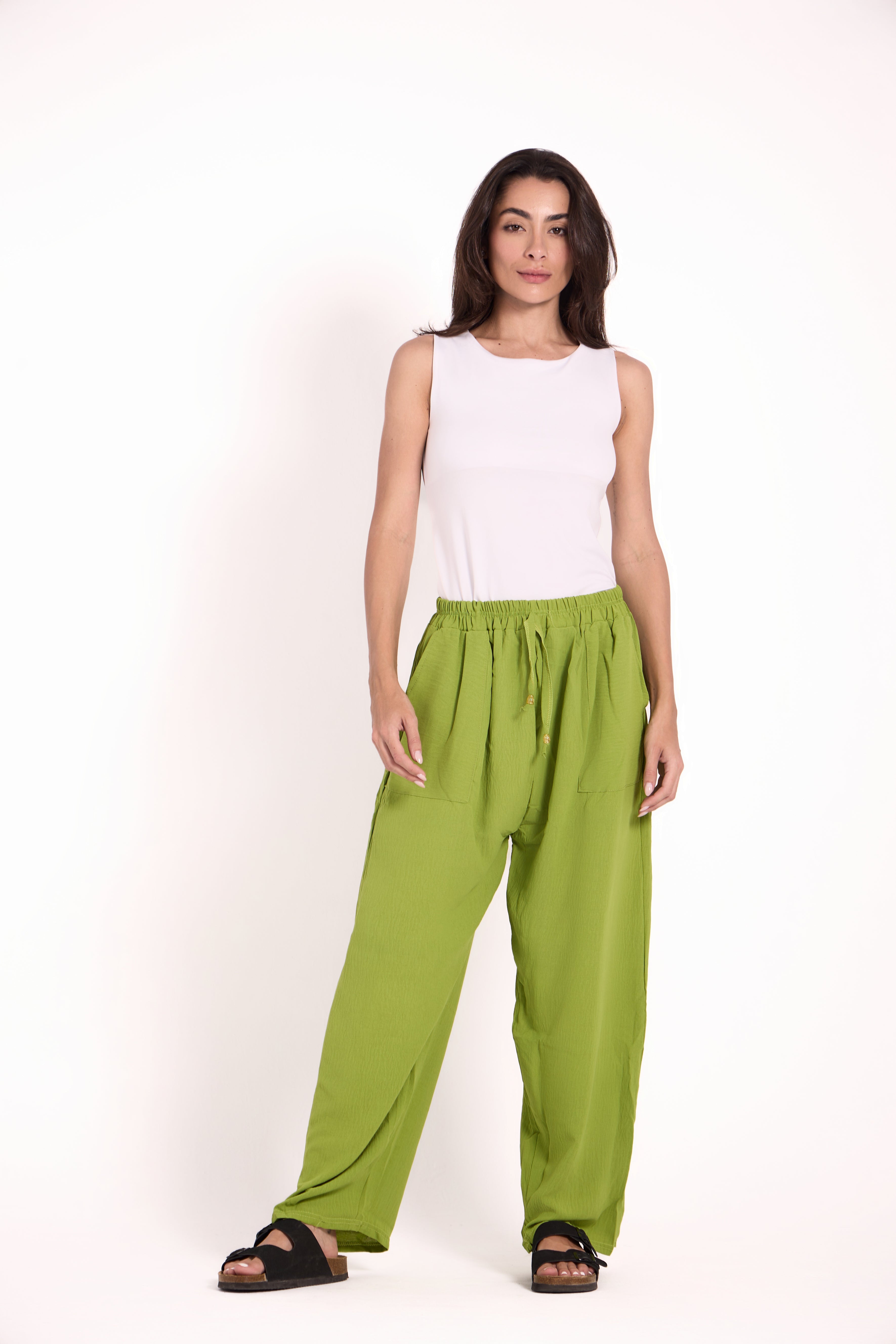 Wide-Leg Pants : Material: CY