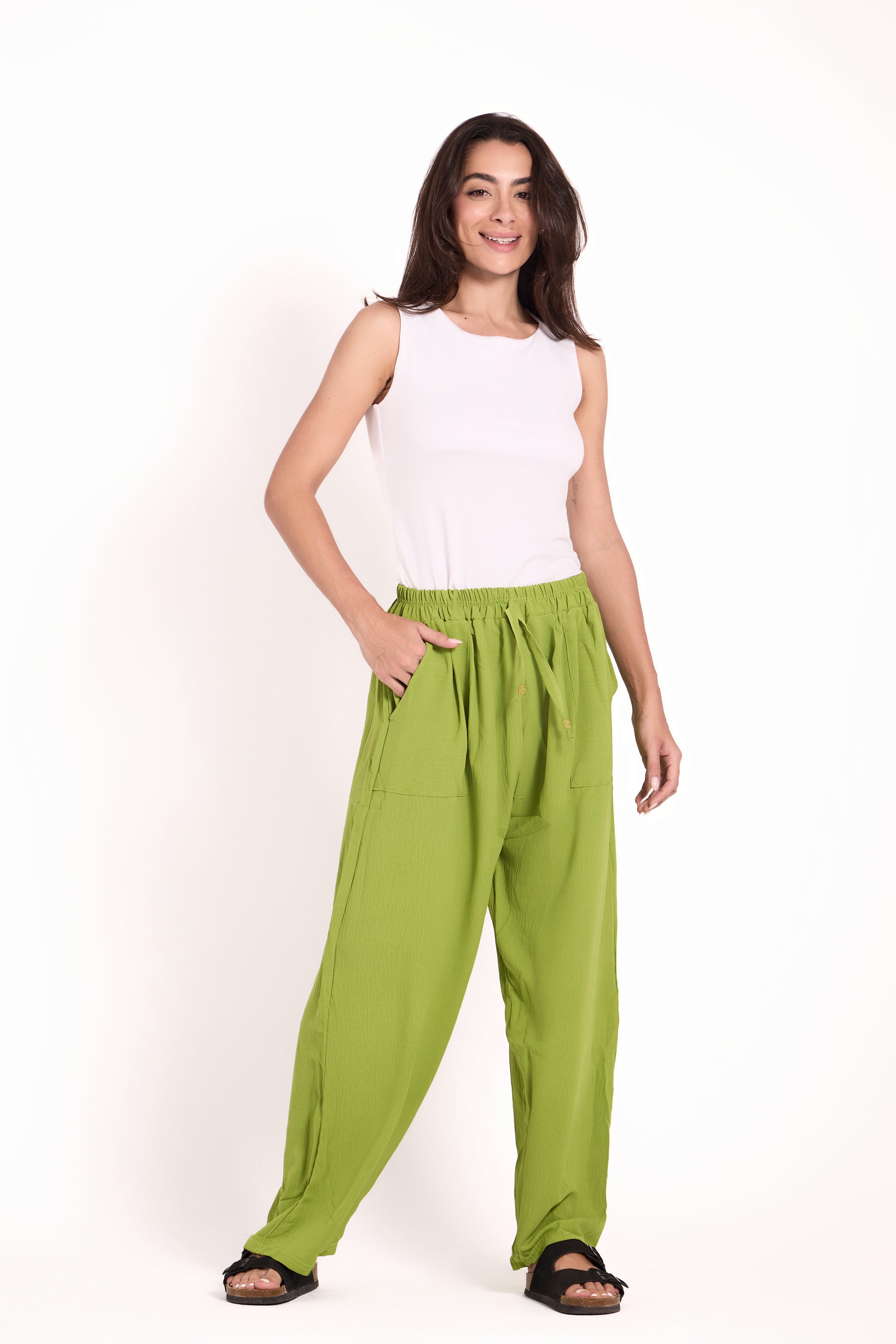 Wide-Leg Pants : Material: CY