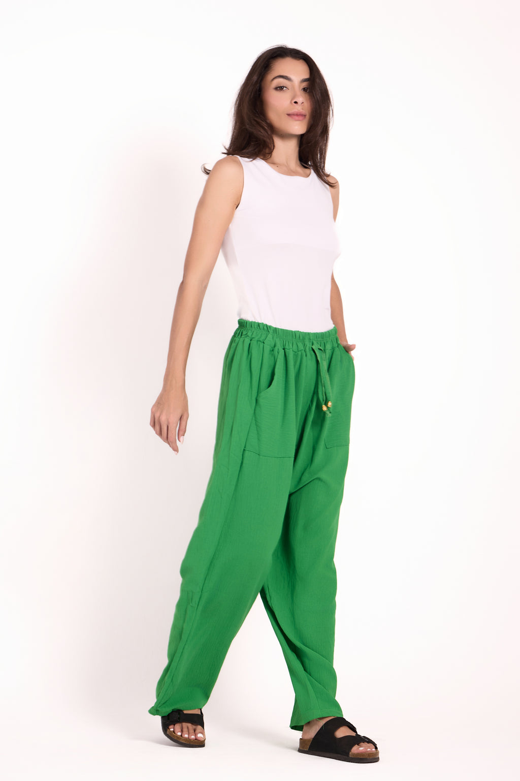 Wide-Leg Pants : Material: CY