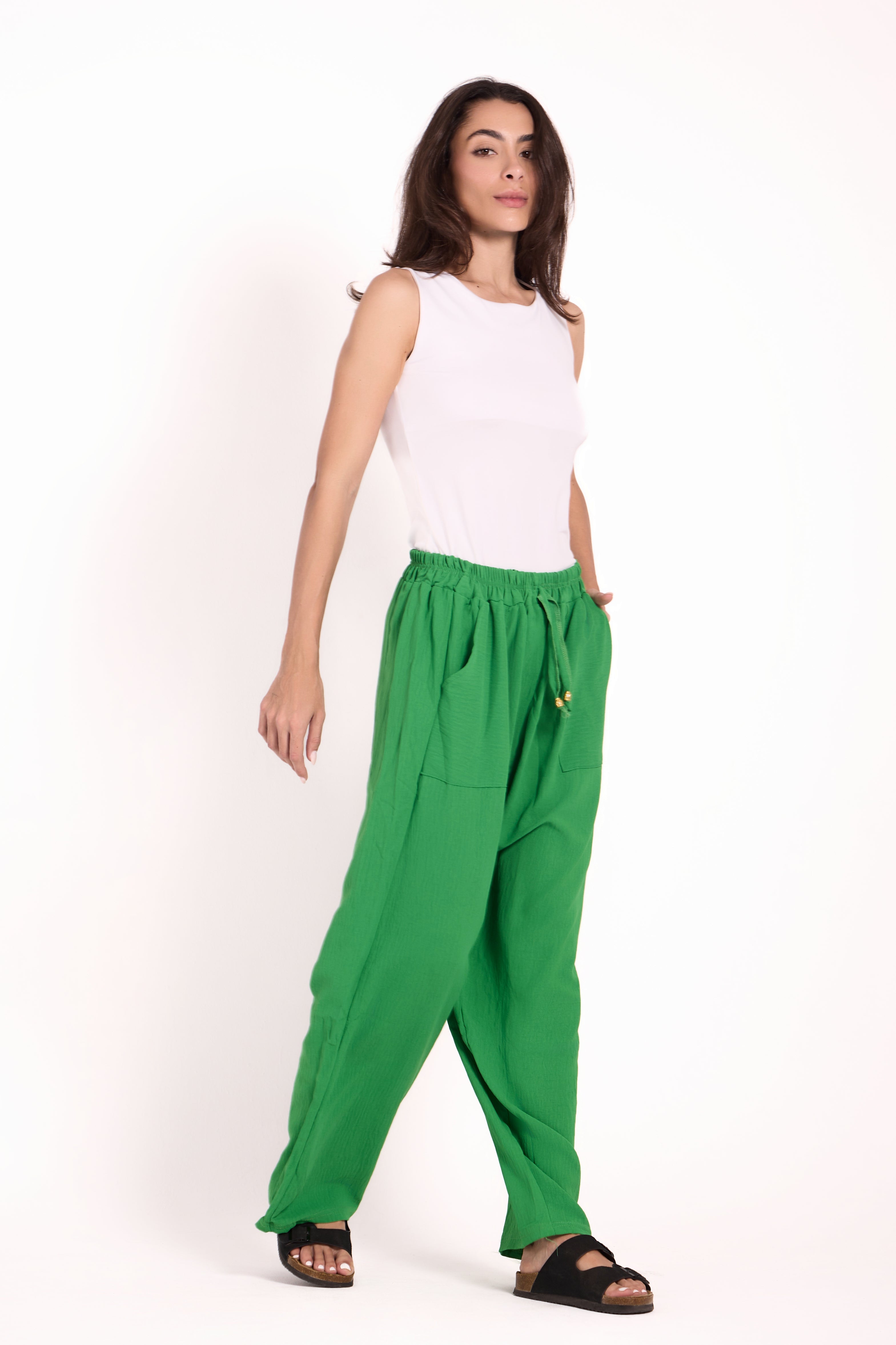 Wide-Leg Pants : Material: CY