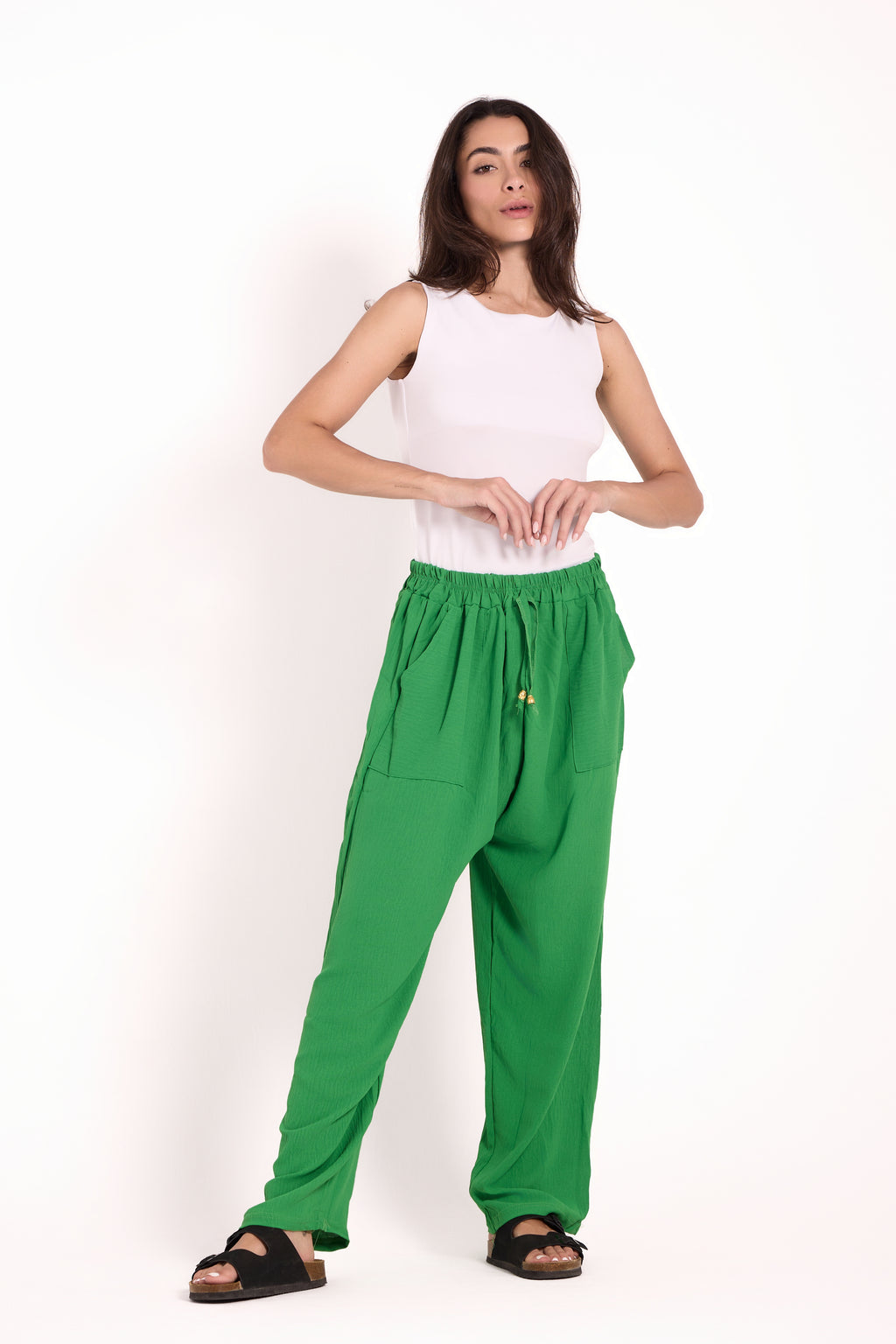 Wide-Leg Pants : Material: CY