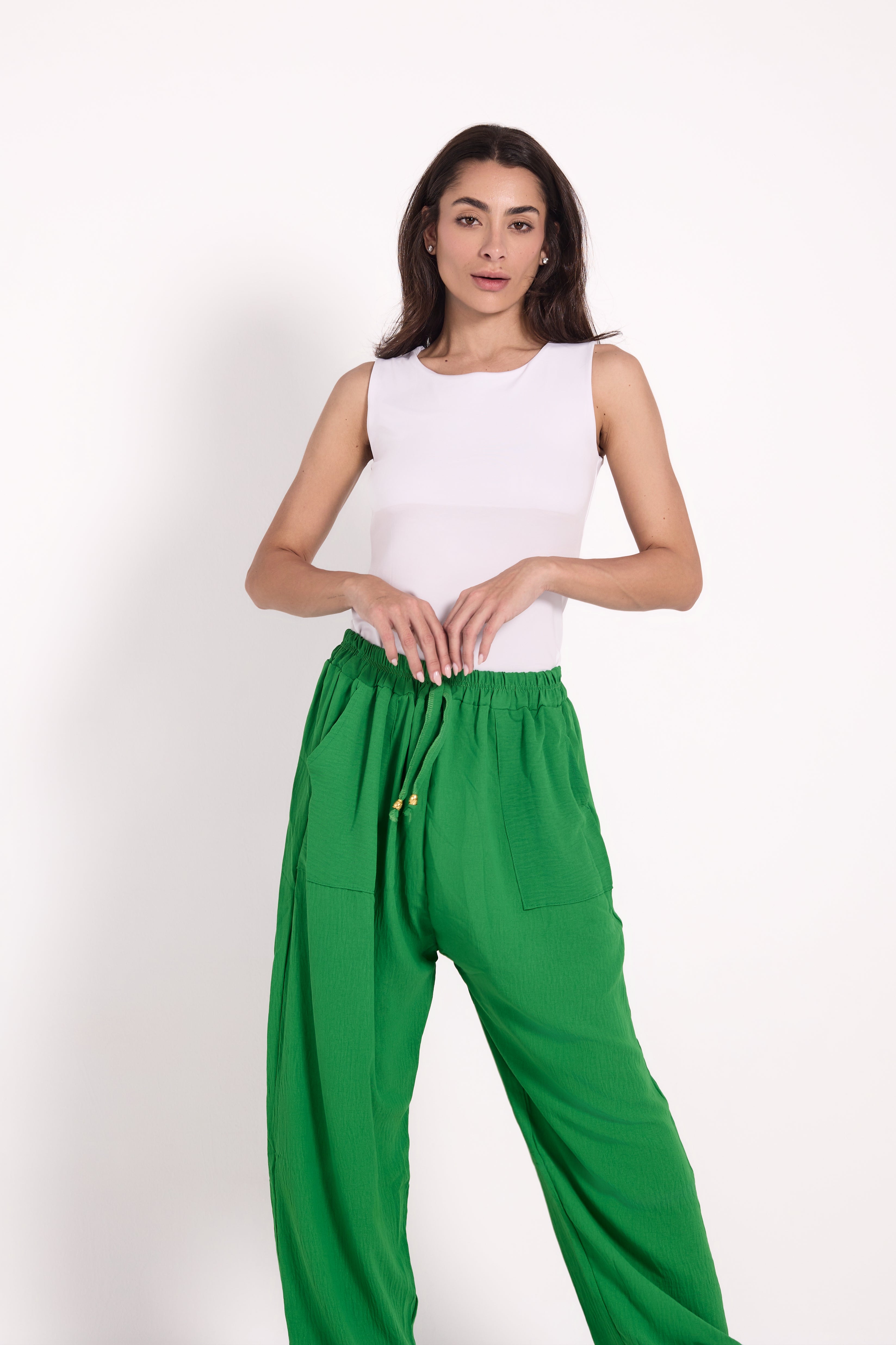 Wide-Leg Pants : Material: CY