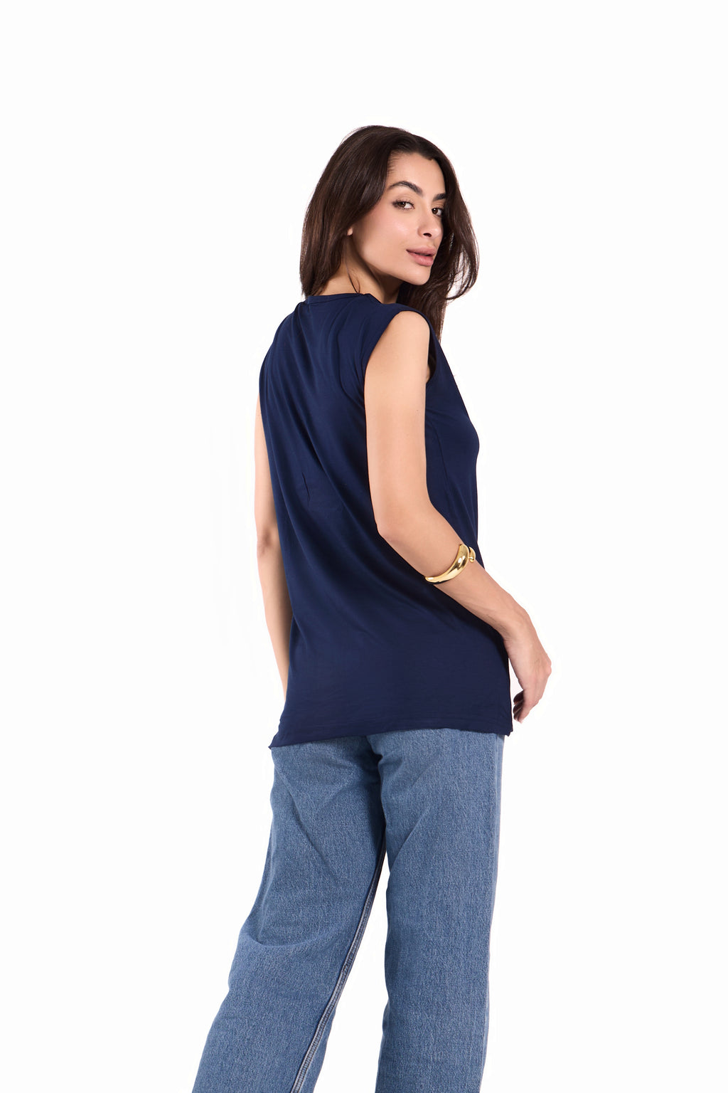 Sleeveless Crew Neck Top Material: Viscose Blend
