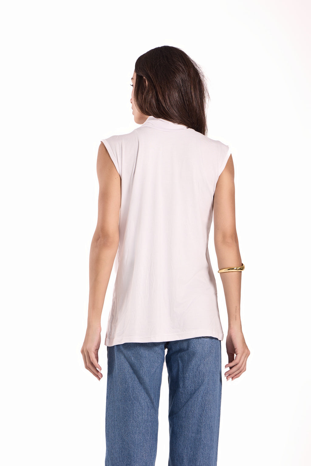 High Neck Sleeveless Top Material: Viscose Blend