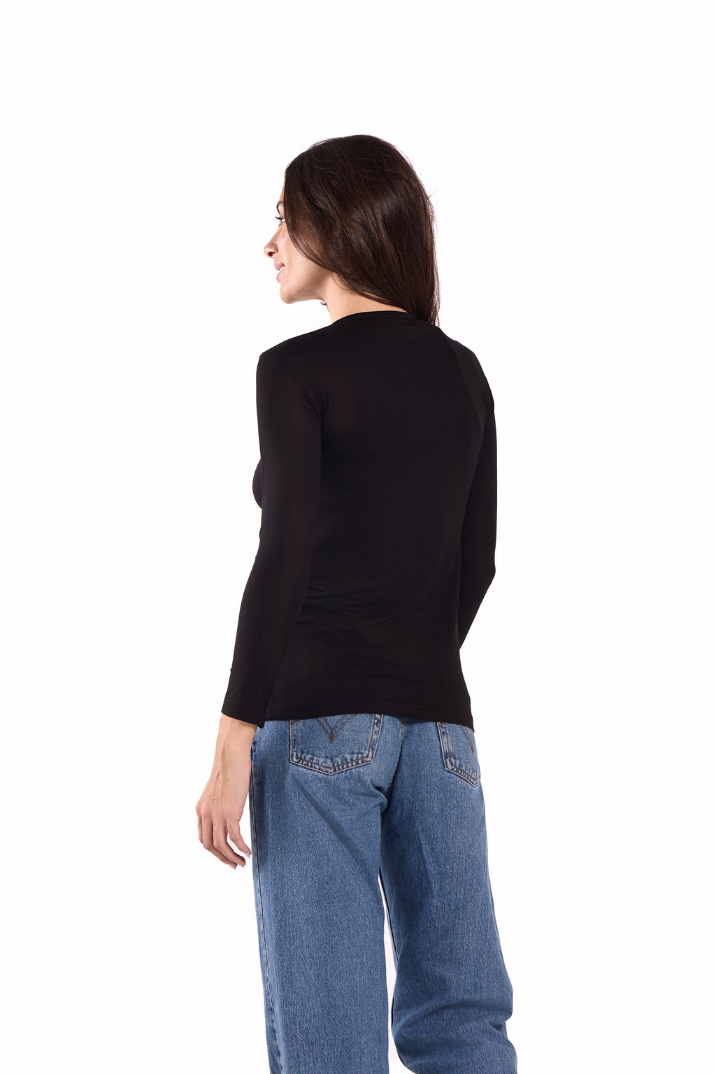 Basic Top Round Neck Full Sleeves -Material: Viscose Blend