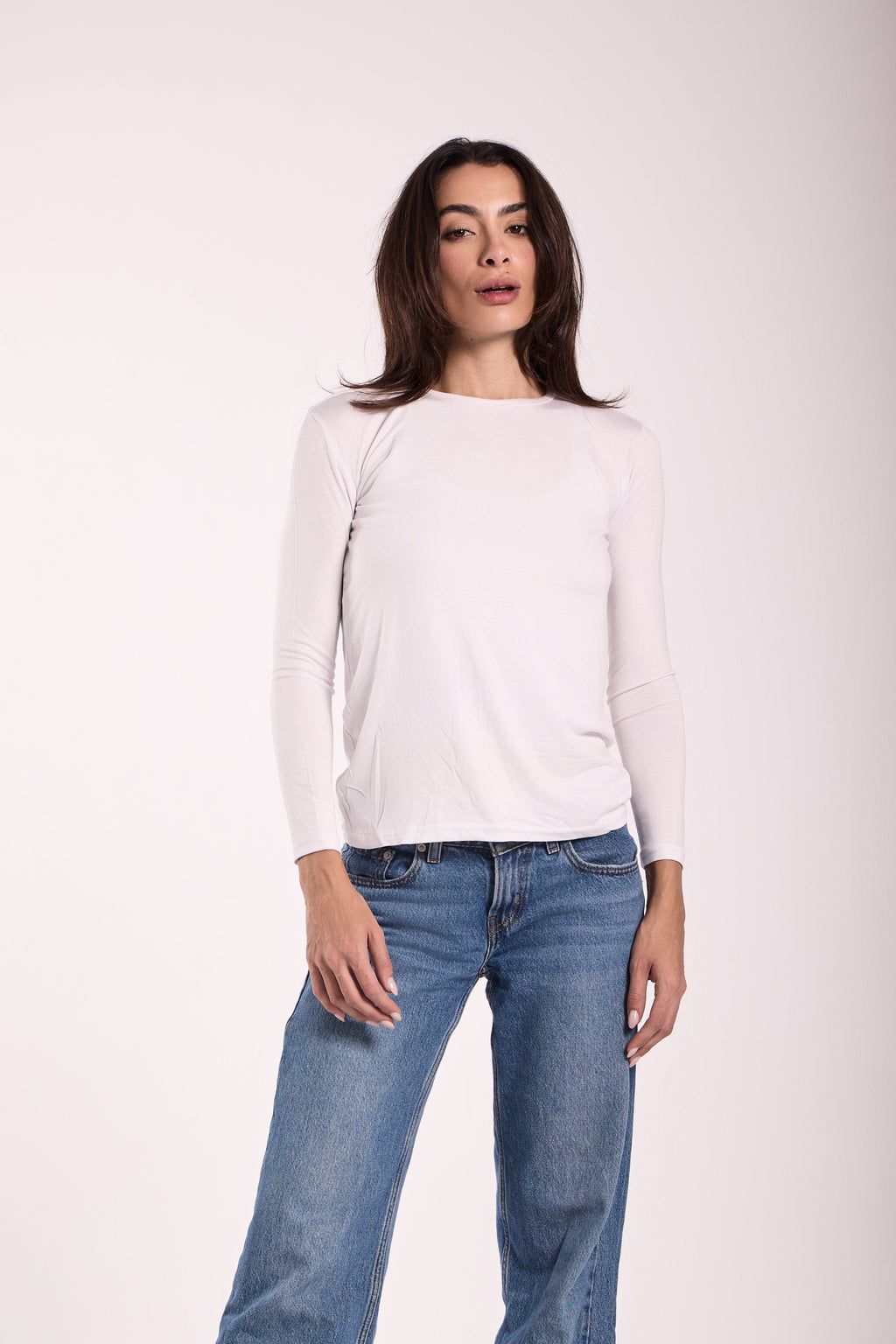 Basic Top Round Neck Full Sleeves -Material: Viscose Blend