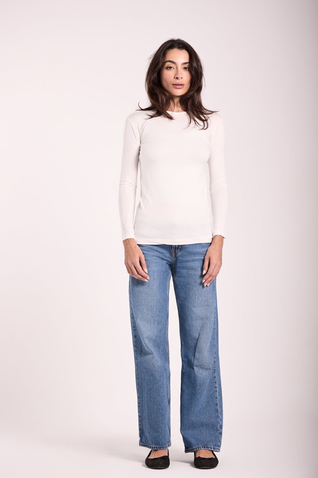 Basic Top Round Neck Full Sleeves -Material: Viscose Blend
