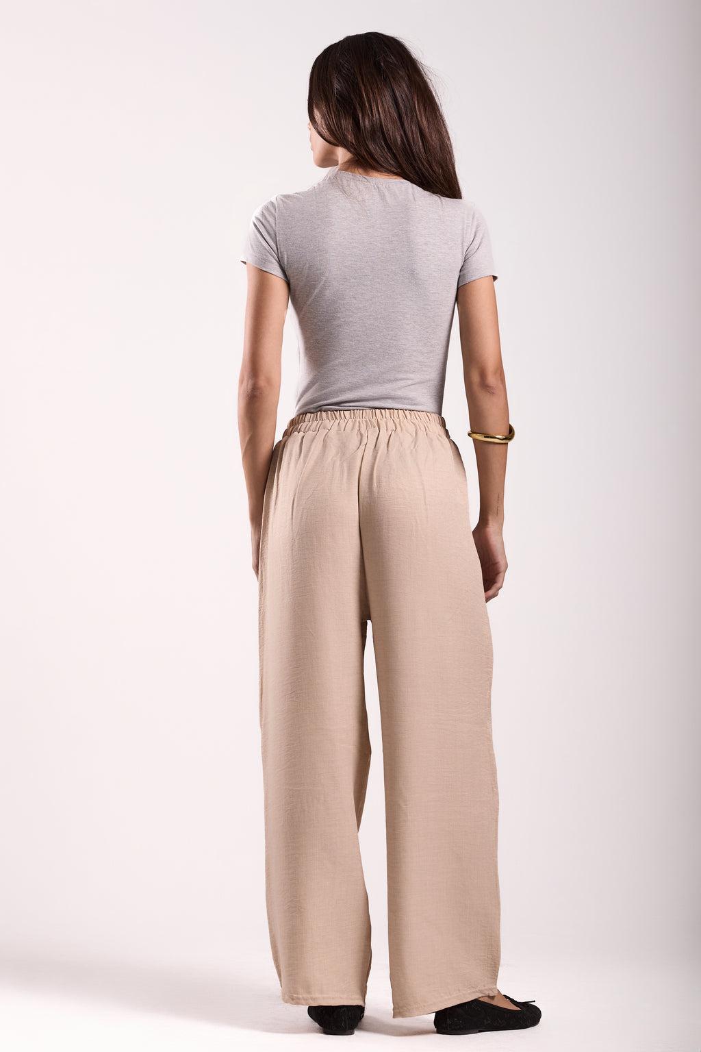 Wide-Leg Pants : Material: linen