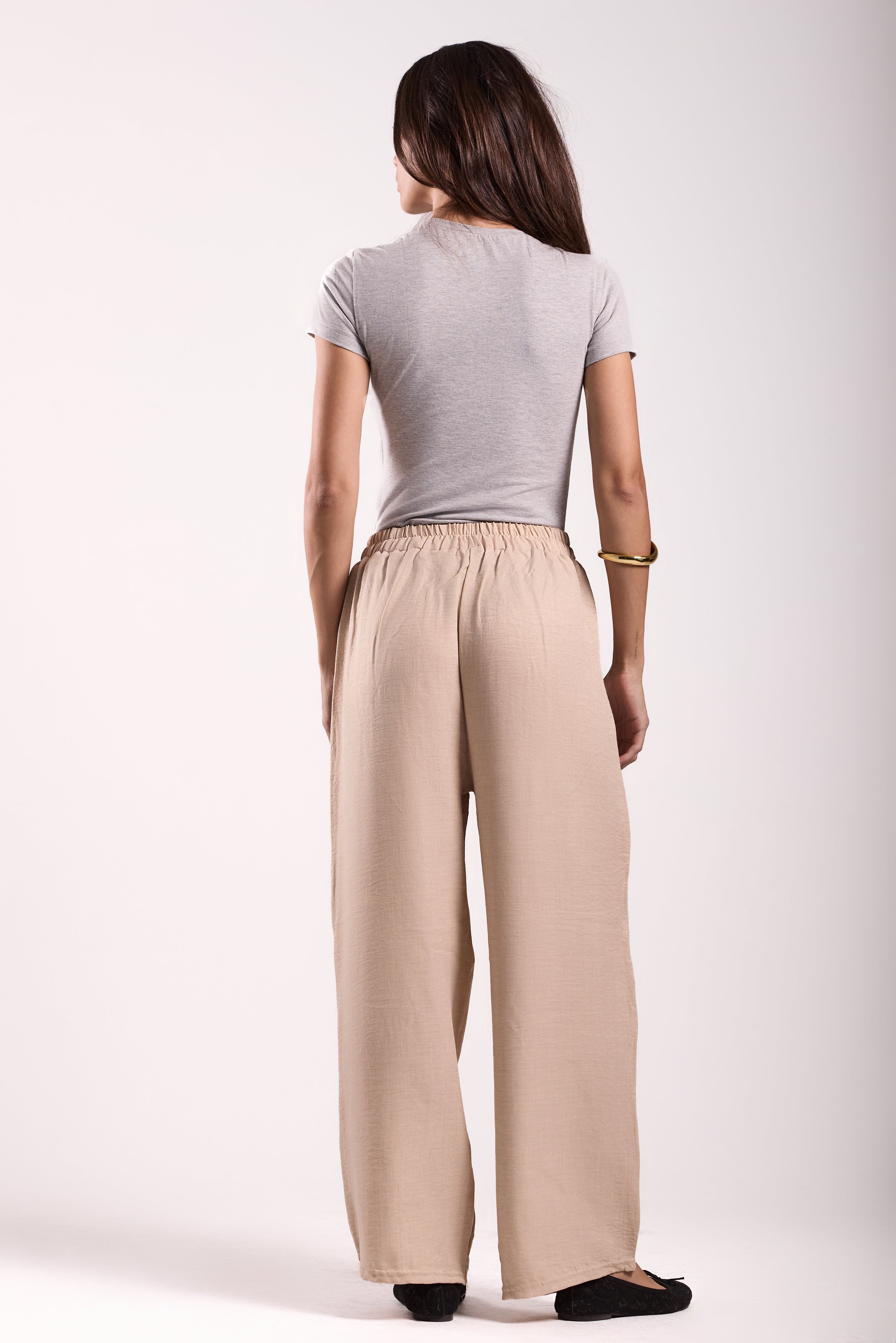 Wide-Leg Pants : Material: linen