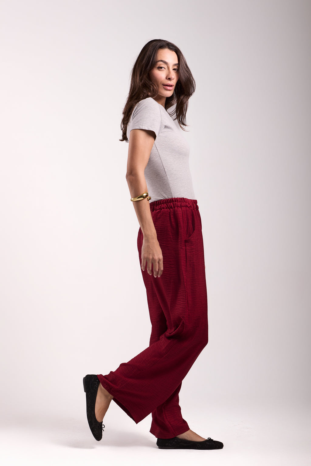 Wide-Leg Pants : Material: linen