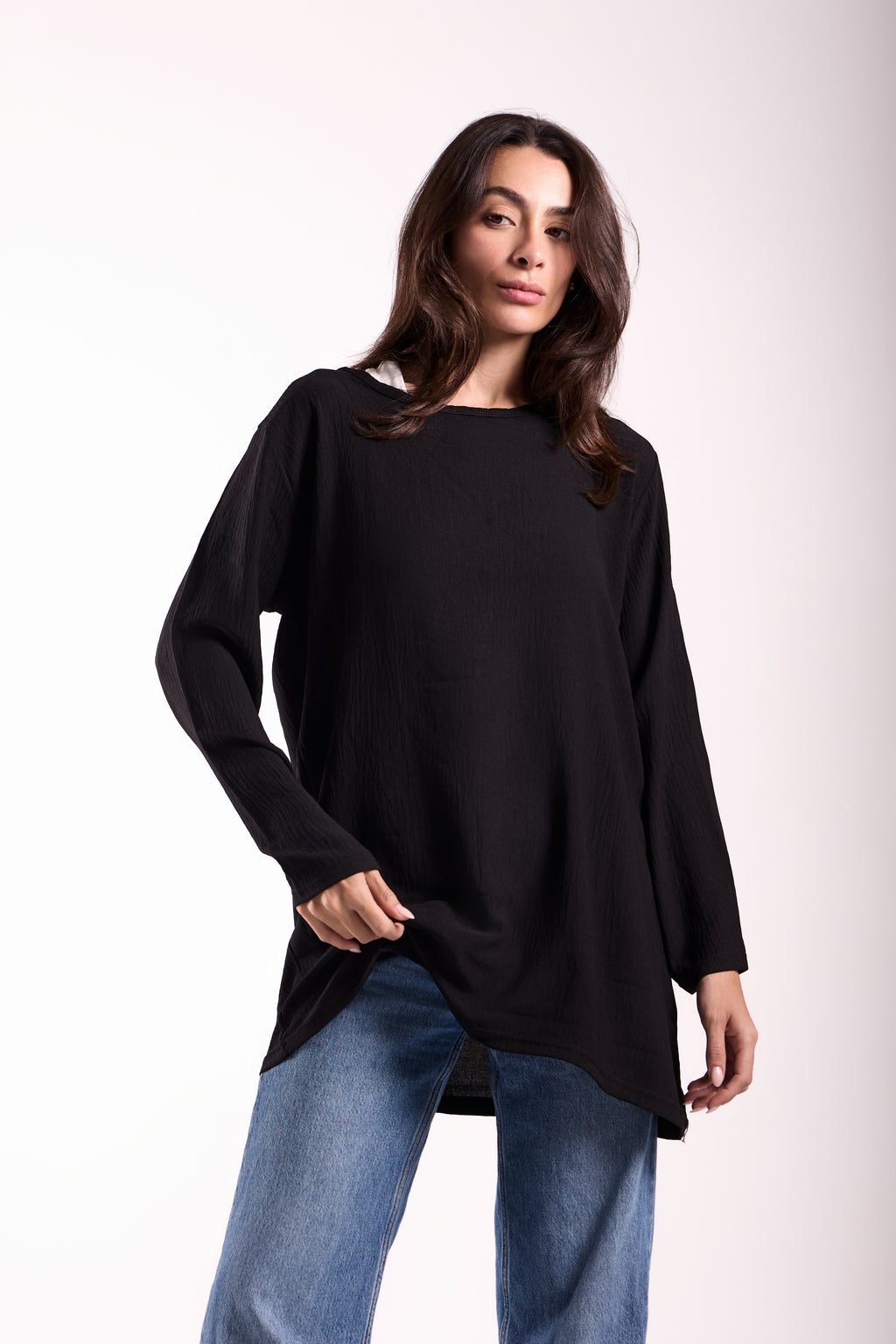 Basic Top Round Neck Full Sleeves -Material: CY
