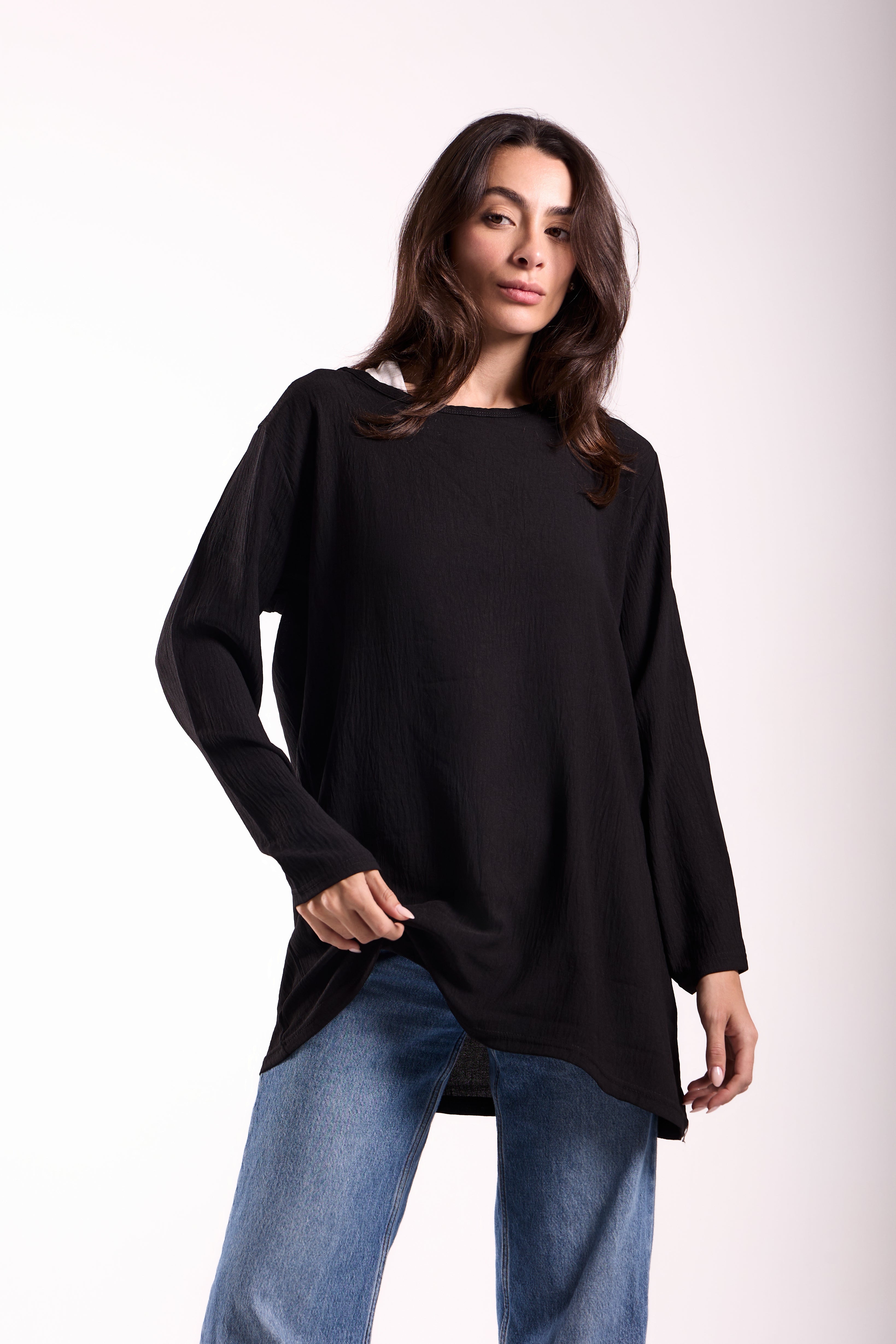 Basic Top Round Neck Full Sleeves -Material: CY