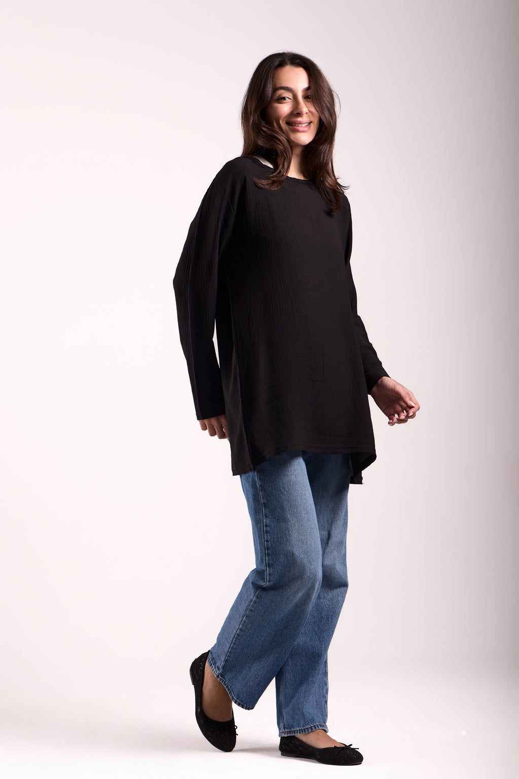 Basic Top Round Neck Full Sleeves -Material: CY
