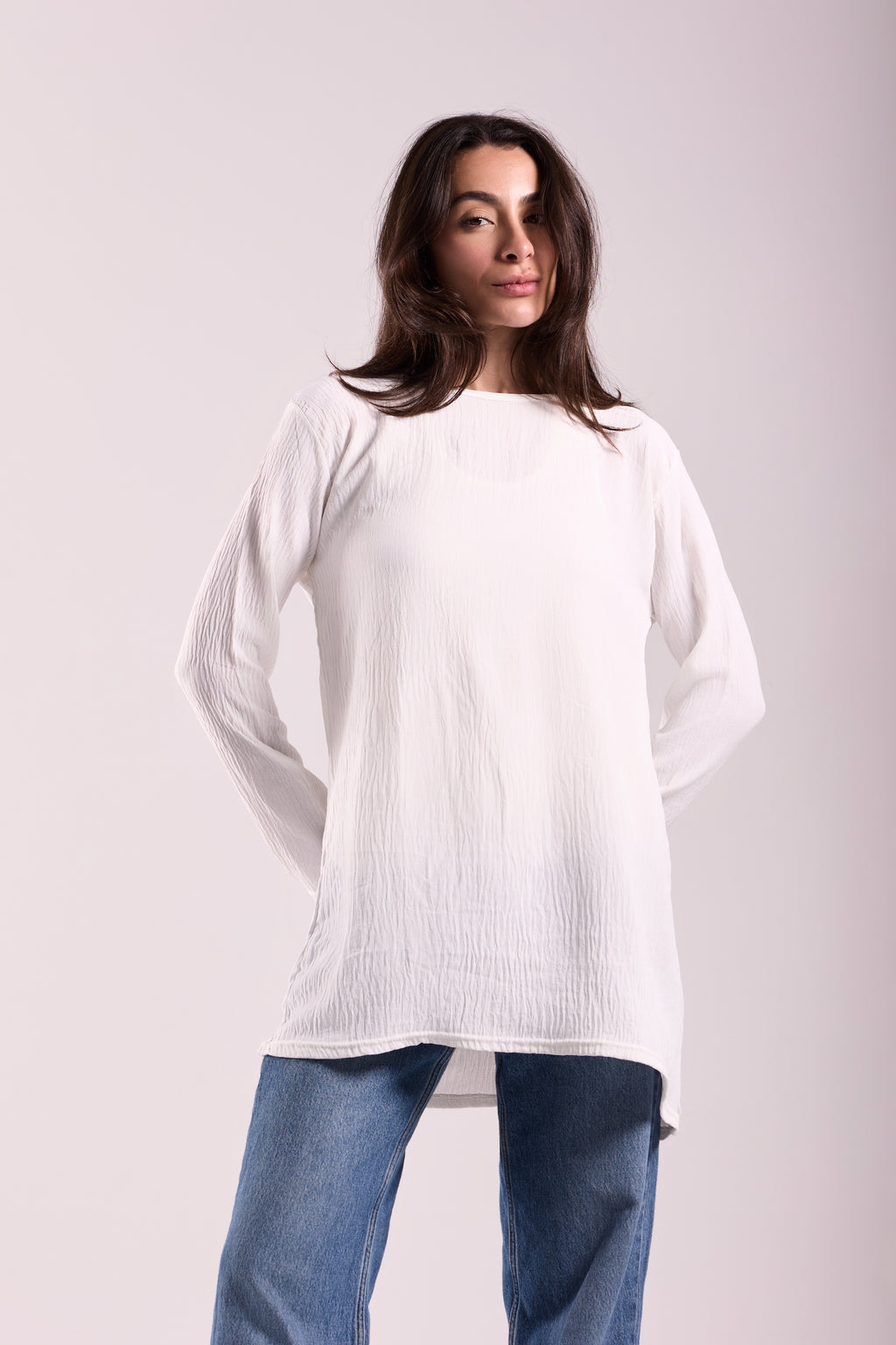 Basic Top Round Neck Full Sleeves -Material: CY