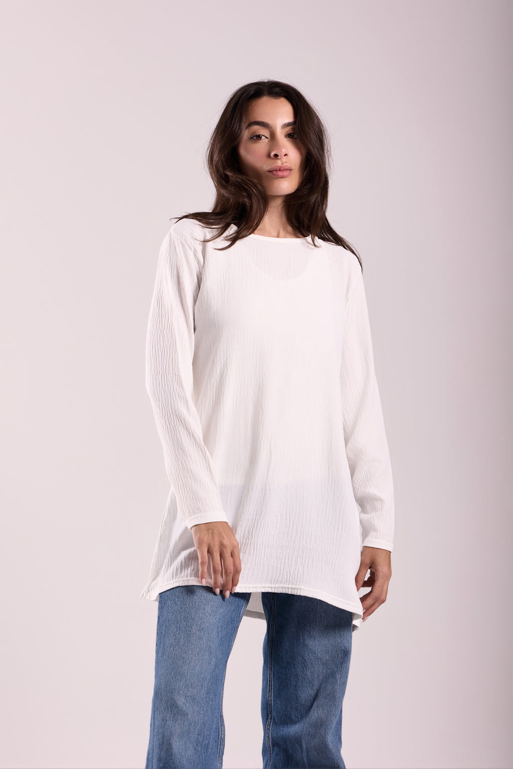 Basic Top Round Neck Full Sleeves -Material: CY