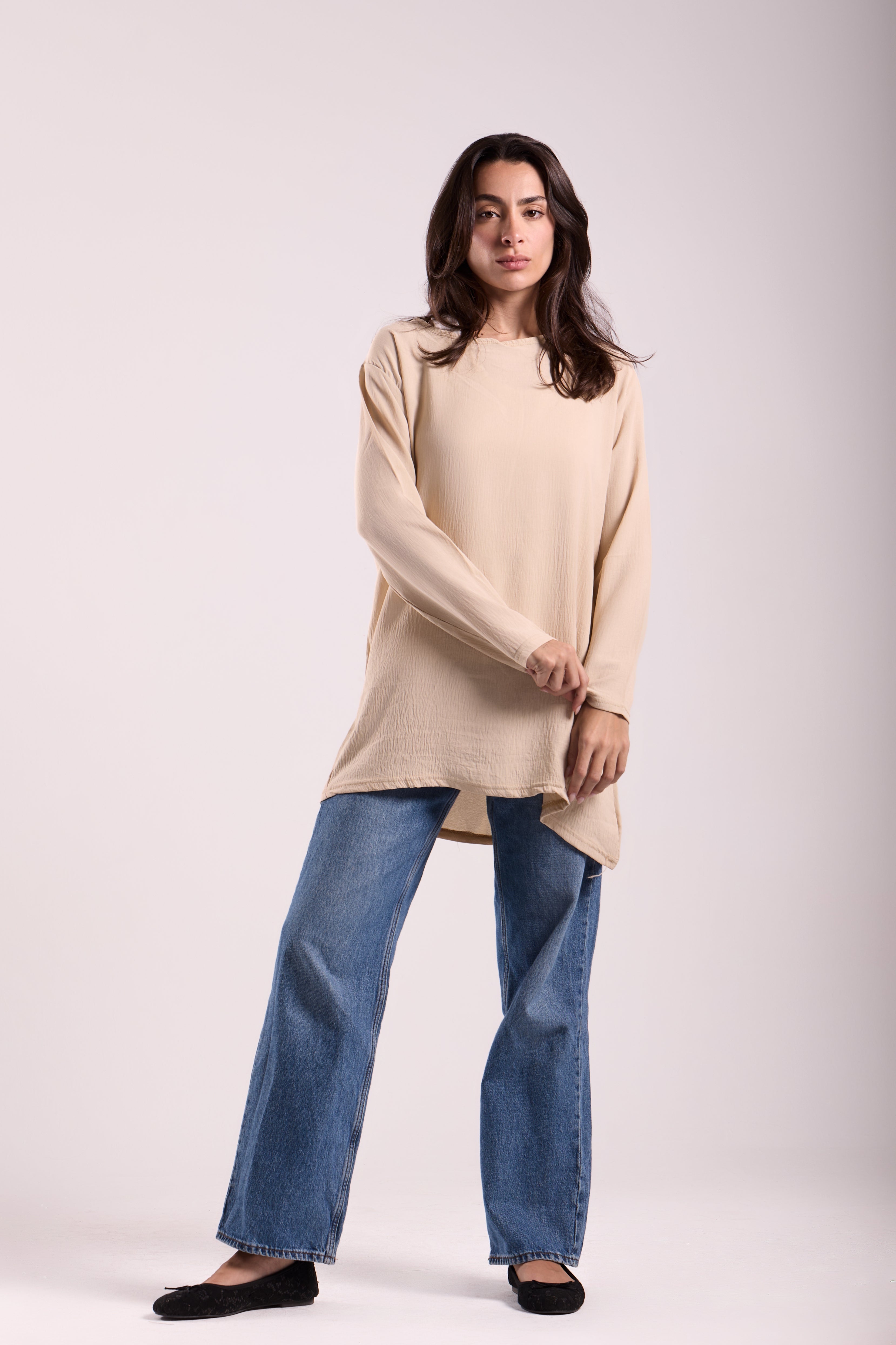 Basic Top Round Neck Full Sleeves -Material: CY