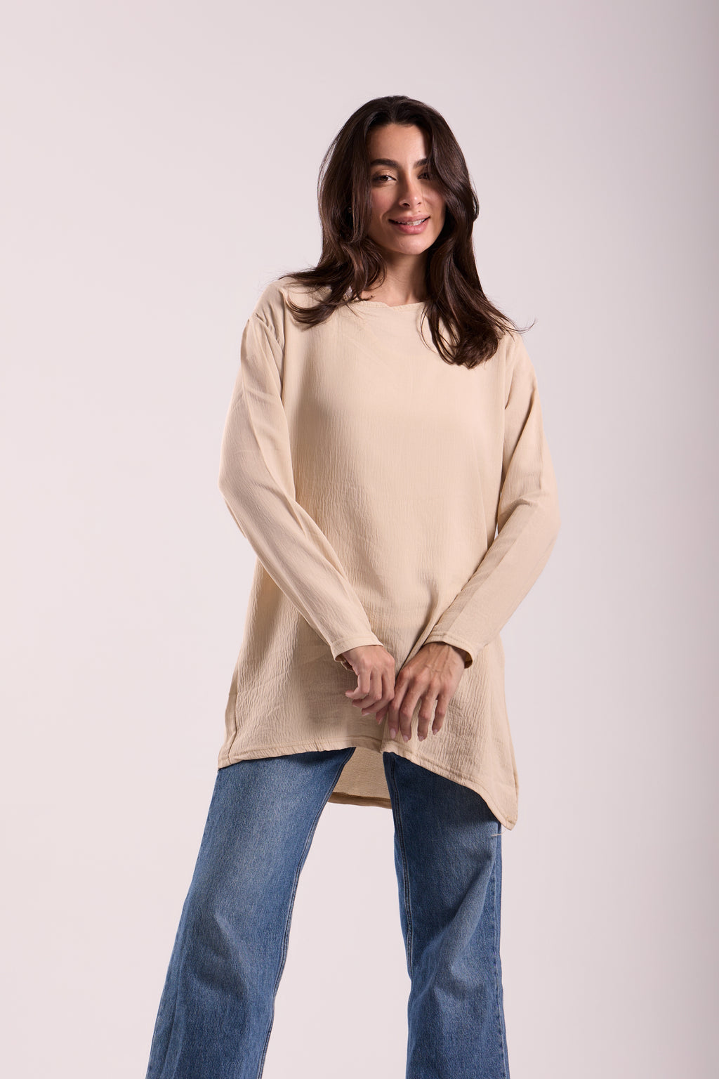 Basic Top Round Neck Full Sleeves -Material: CY