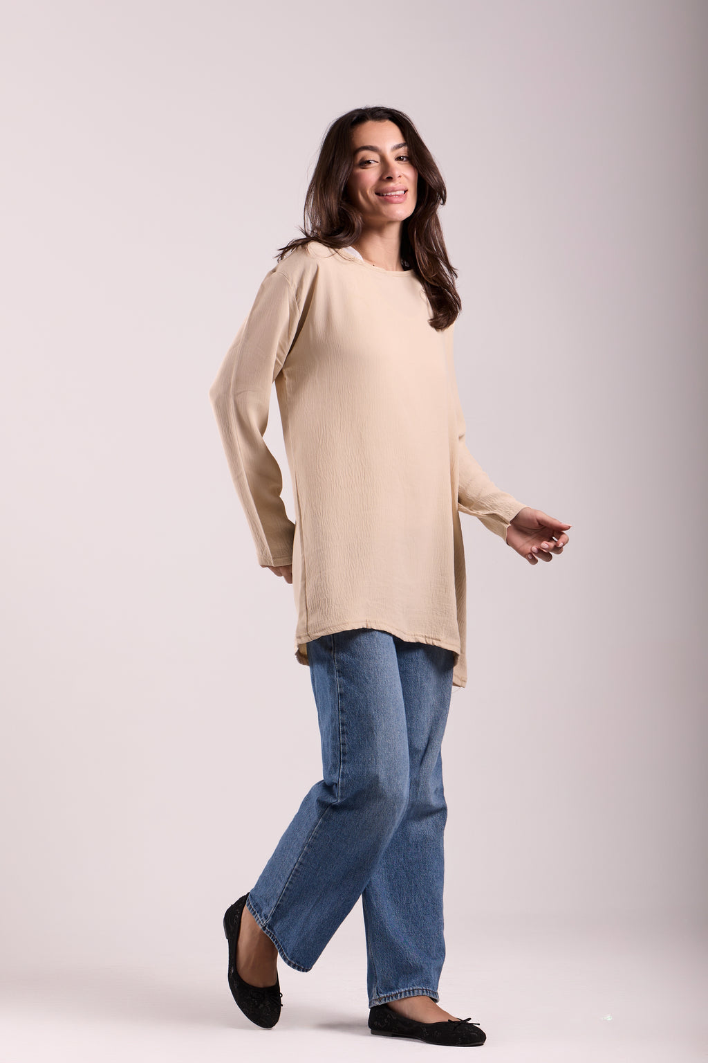 Basic Top Round Neck Full Sleeves -Material: CY
