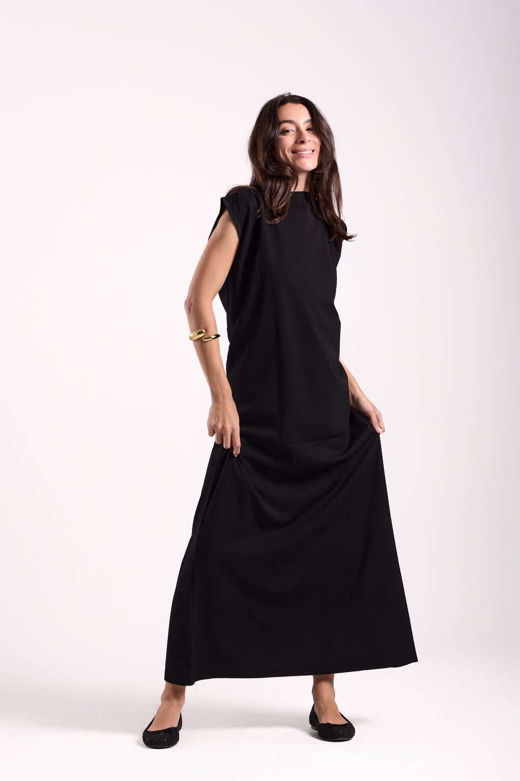 Basic Long Dress - Sleeveless Material: Scuba