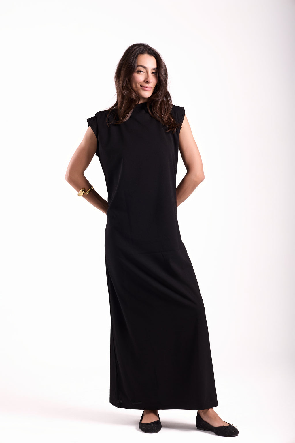 Basic Long Dress - Sleeveless Material: Scuba