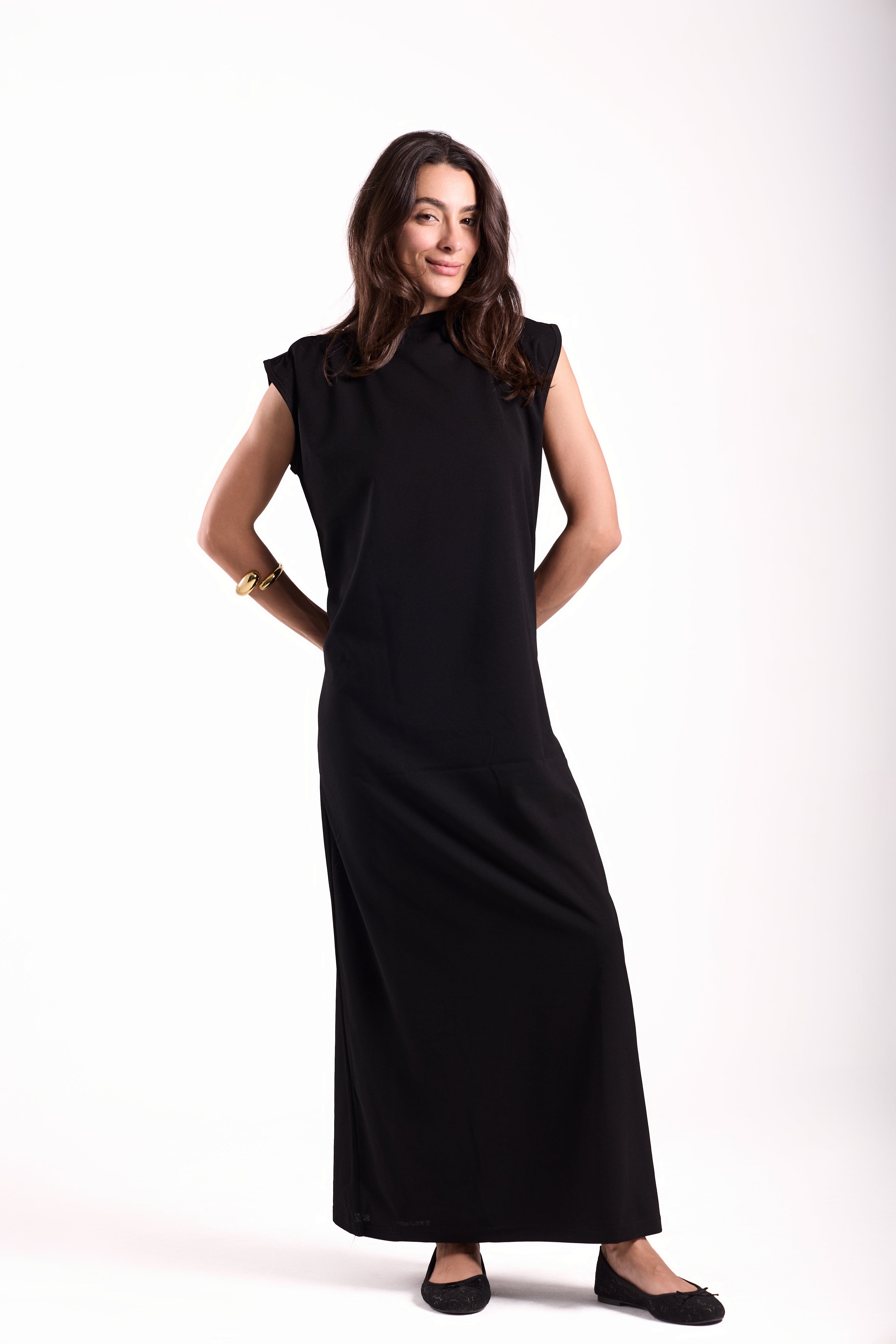 Basic Long Dress - Sleeveless Material: Scuba