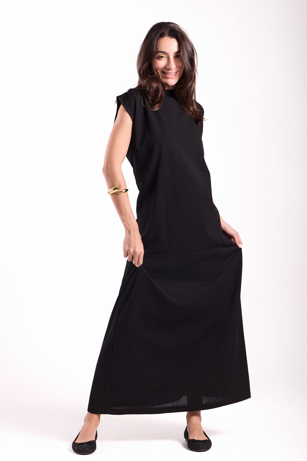 Basic Long Dress - Sleeveless Material: Scuba