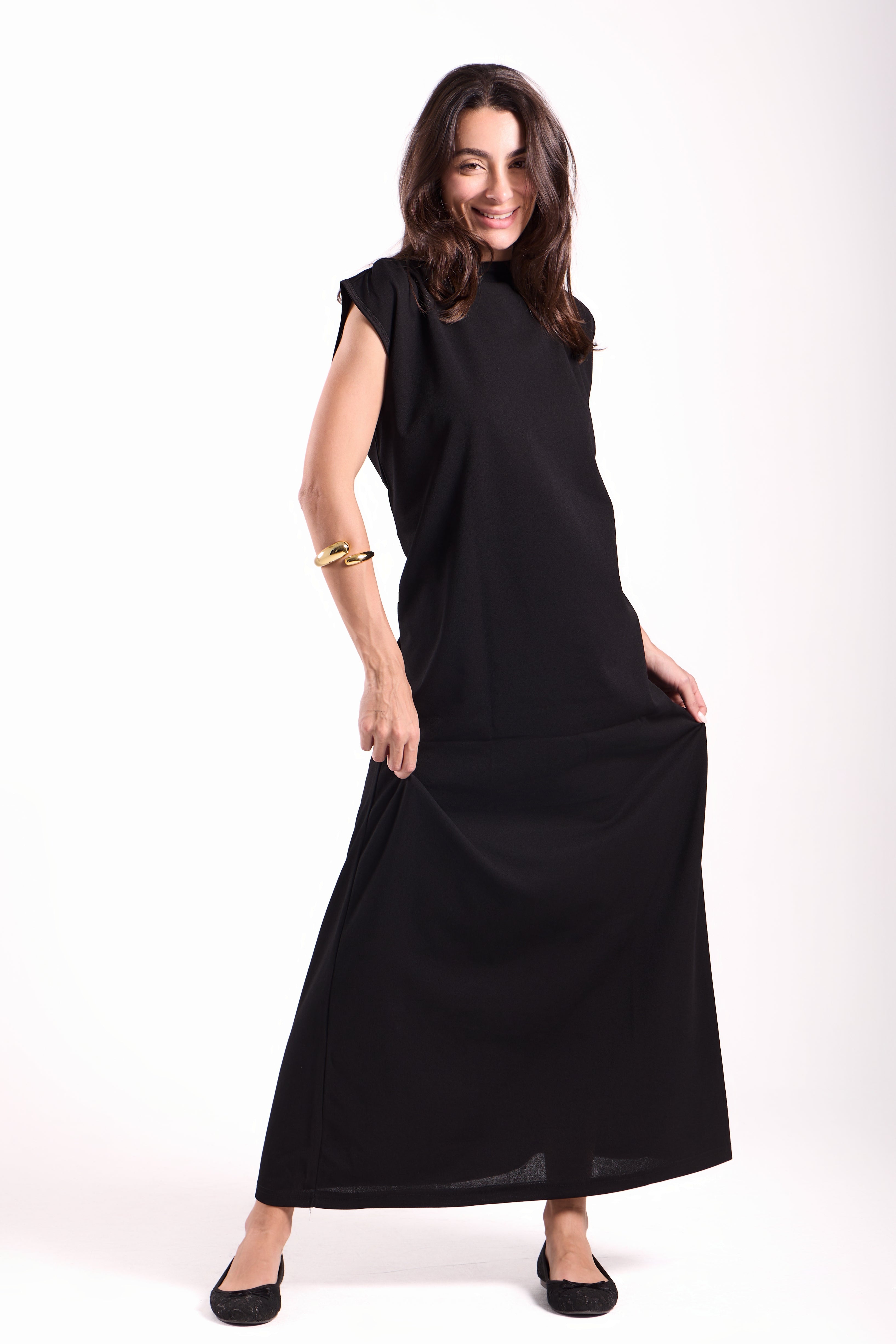 Basic Long Dress - Sleeveless Material: Scuba