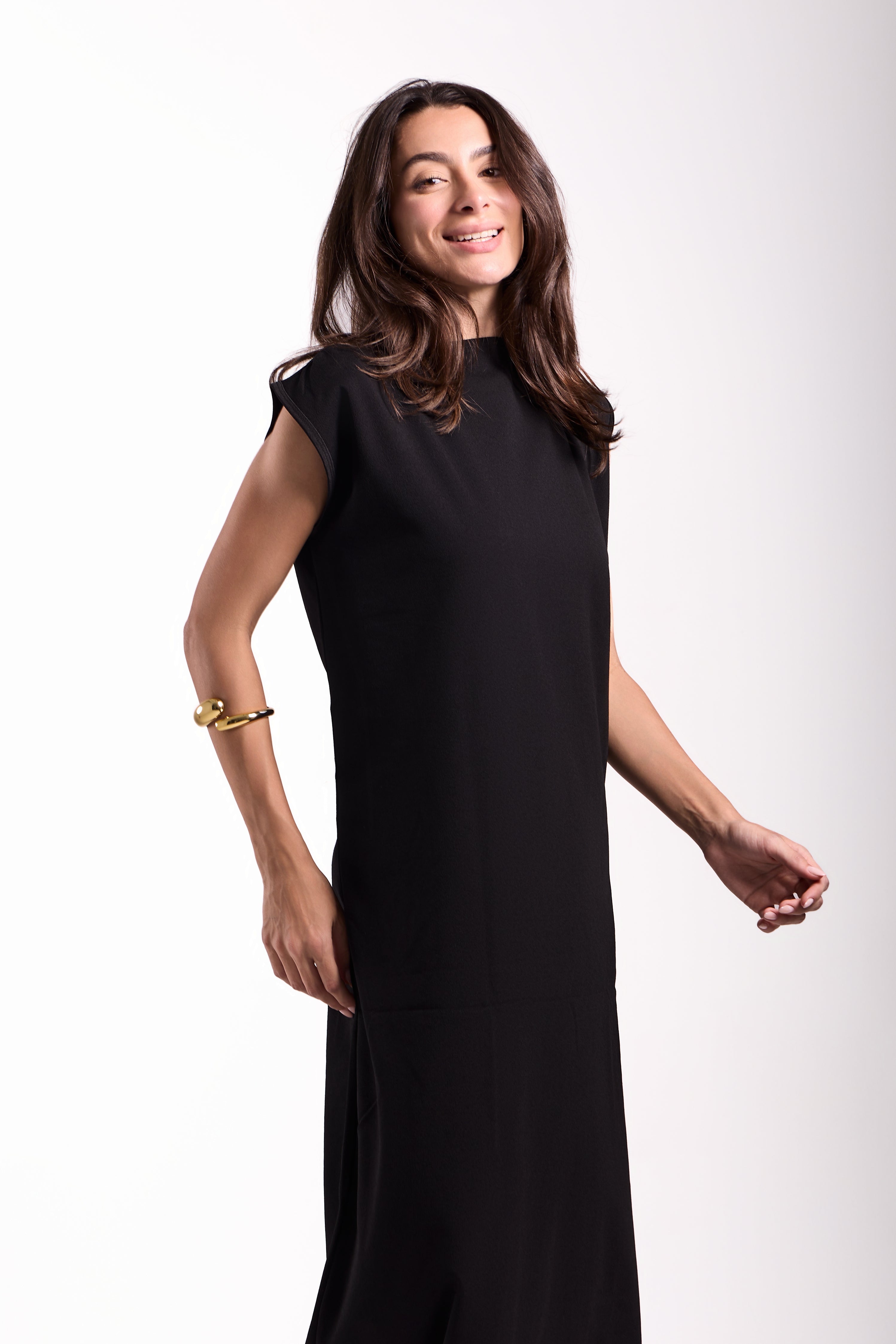 Basic Long Dress - Sleeveless Material: Scuba