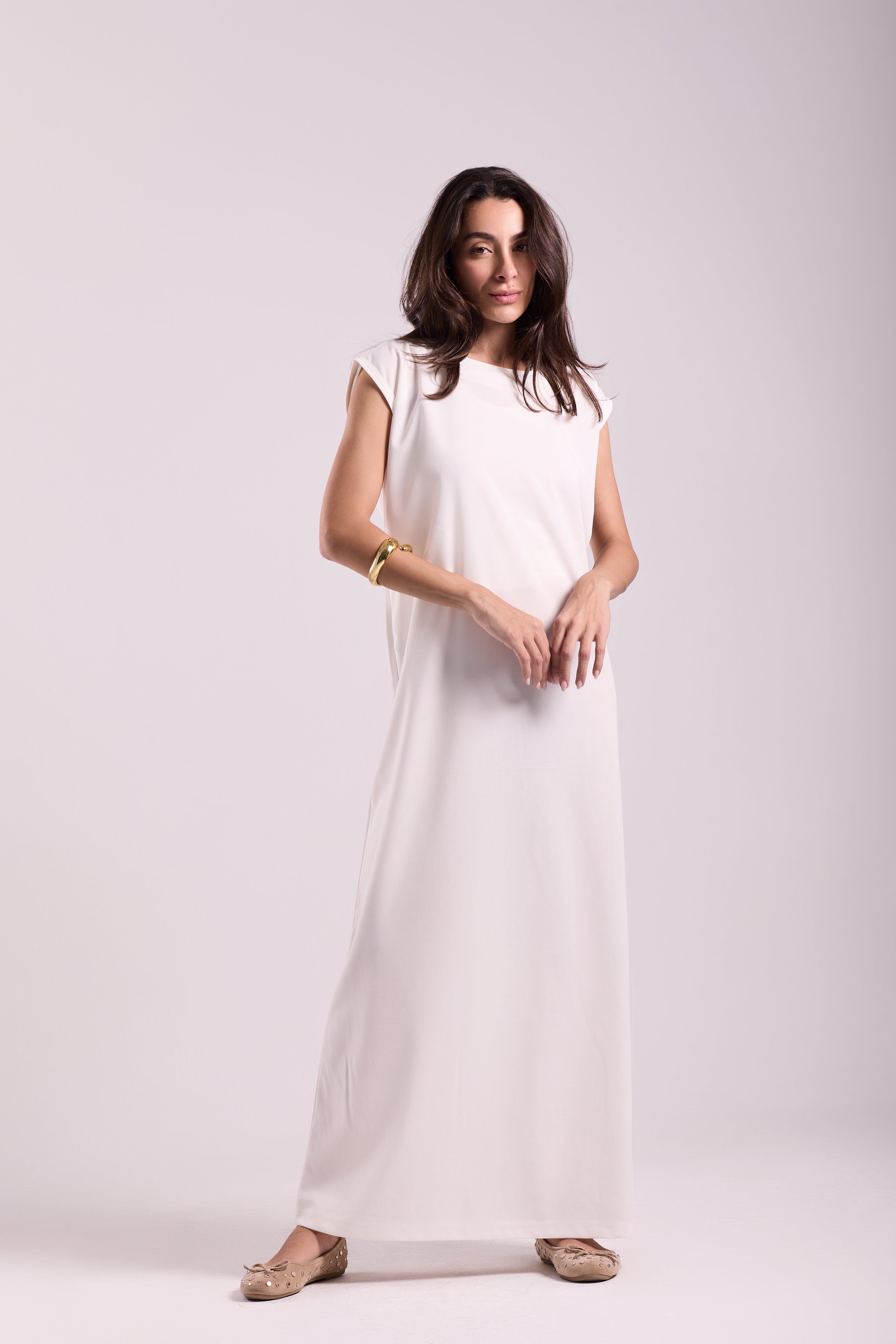 Basic Long Dress - Sleeveless Material: Scuba