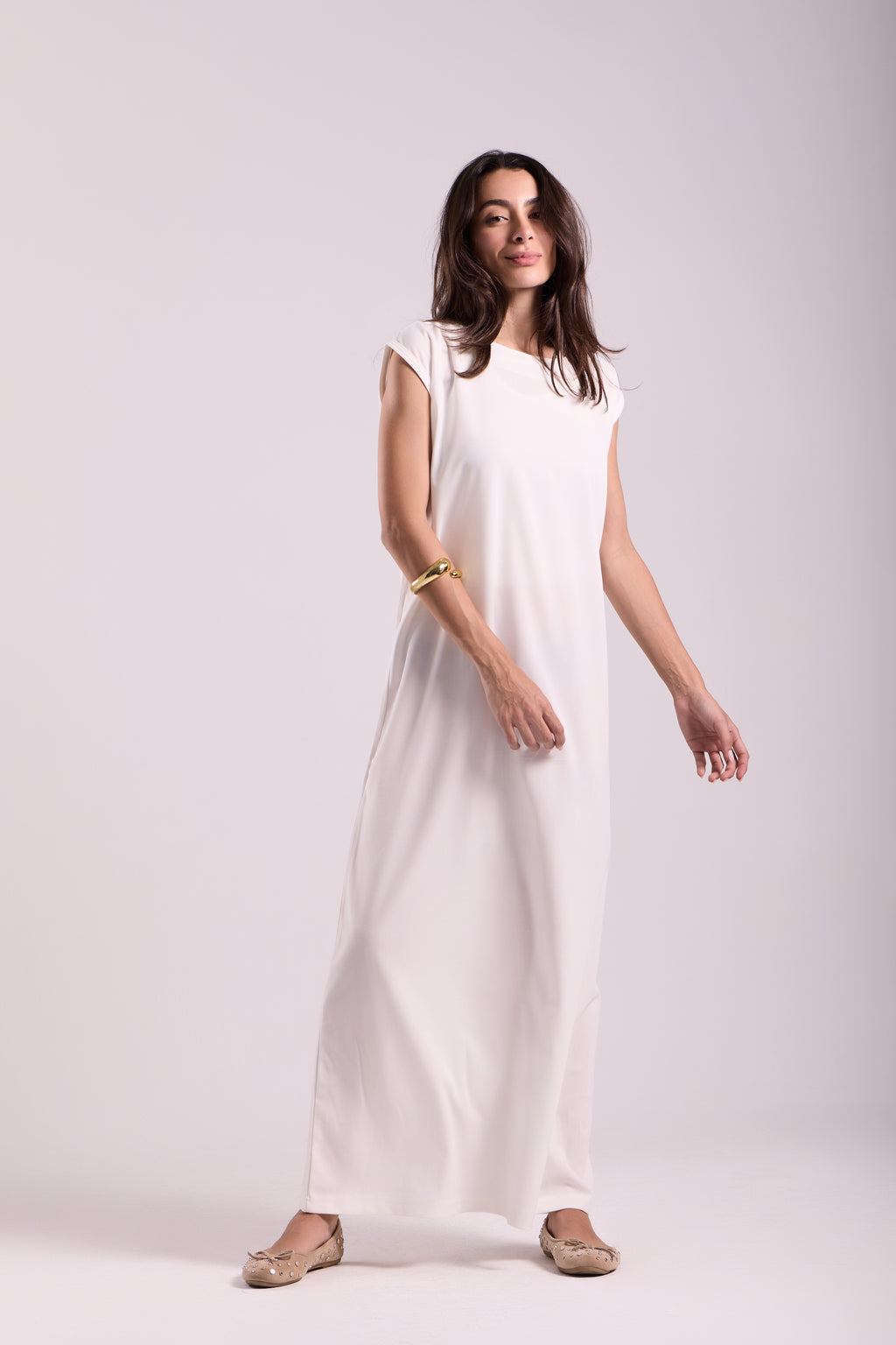 Basic Long Dress - Sleeveless Material: Scuba