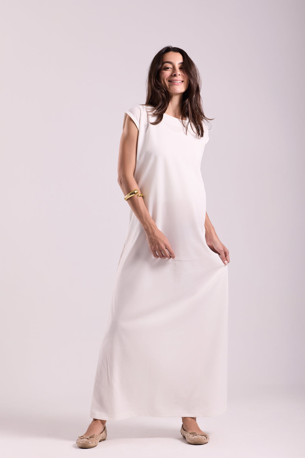 Basic Long Dress - Sleeveless Material: Scuba