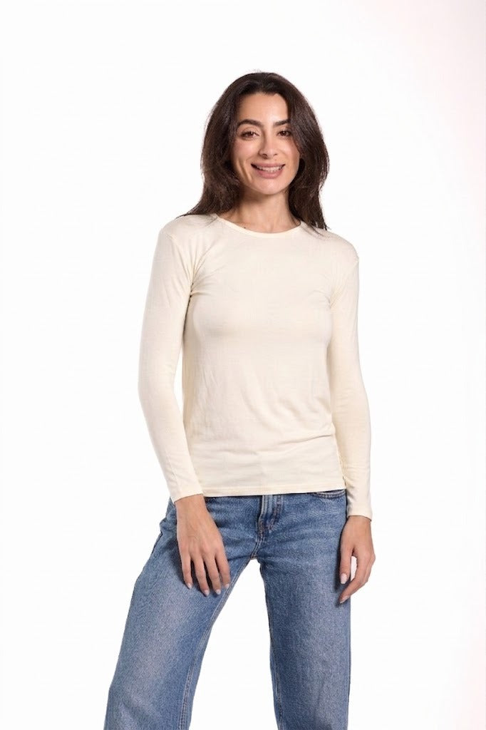 Basic Top Round Neck Full Sleeves -Material: Viscose Blend