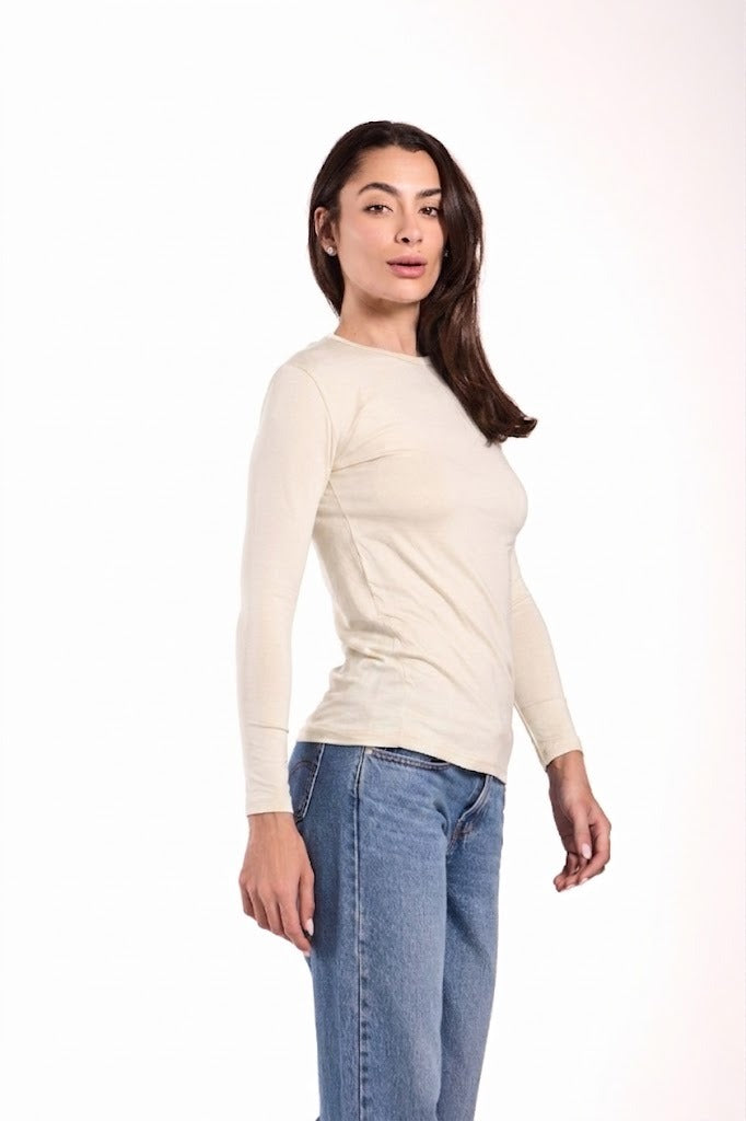 Basic Top Round Neck Full Sleeves -Material: Viscose Blend