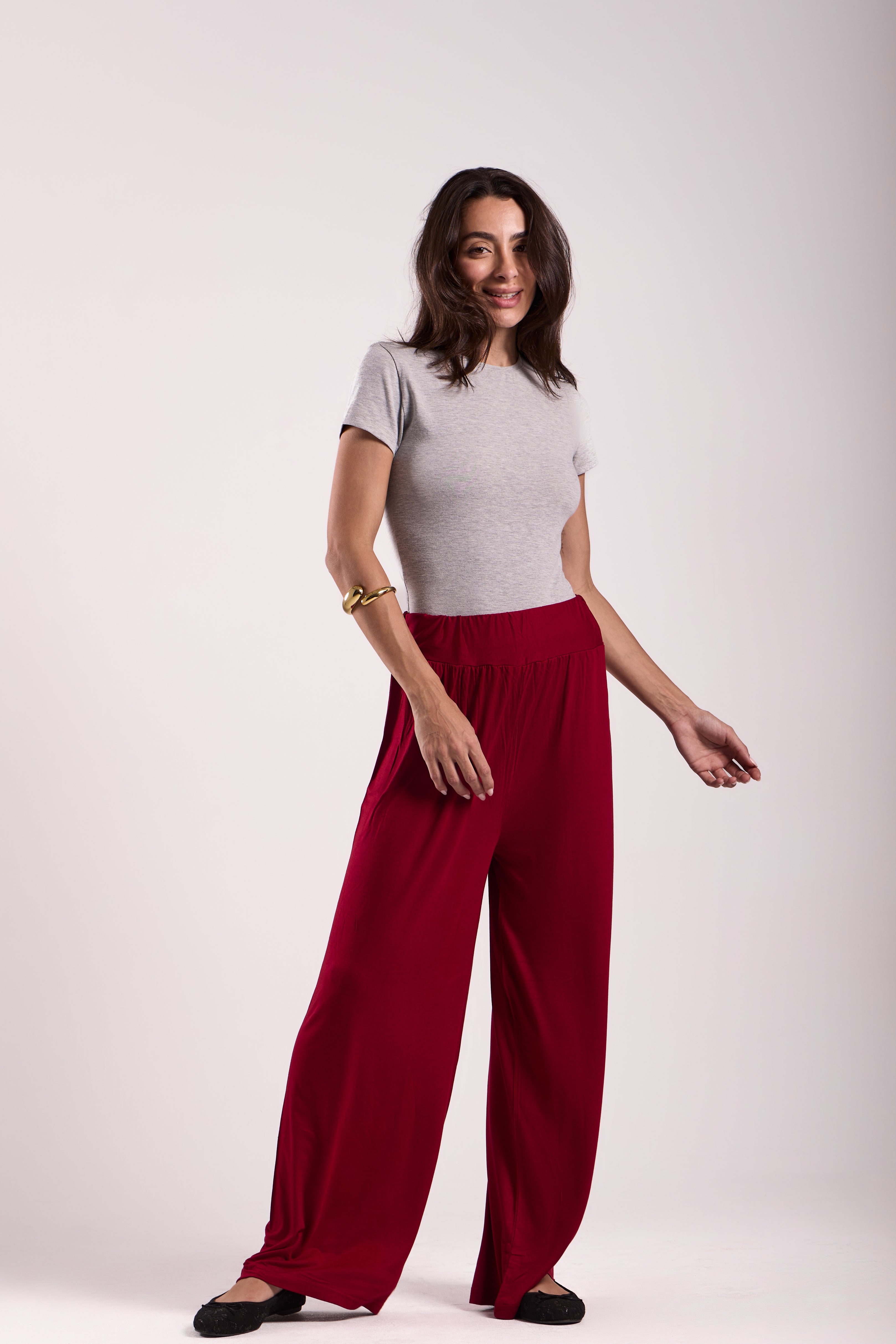 Wide-Leg Pants : Material: Viscose Blend