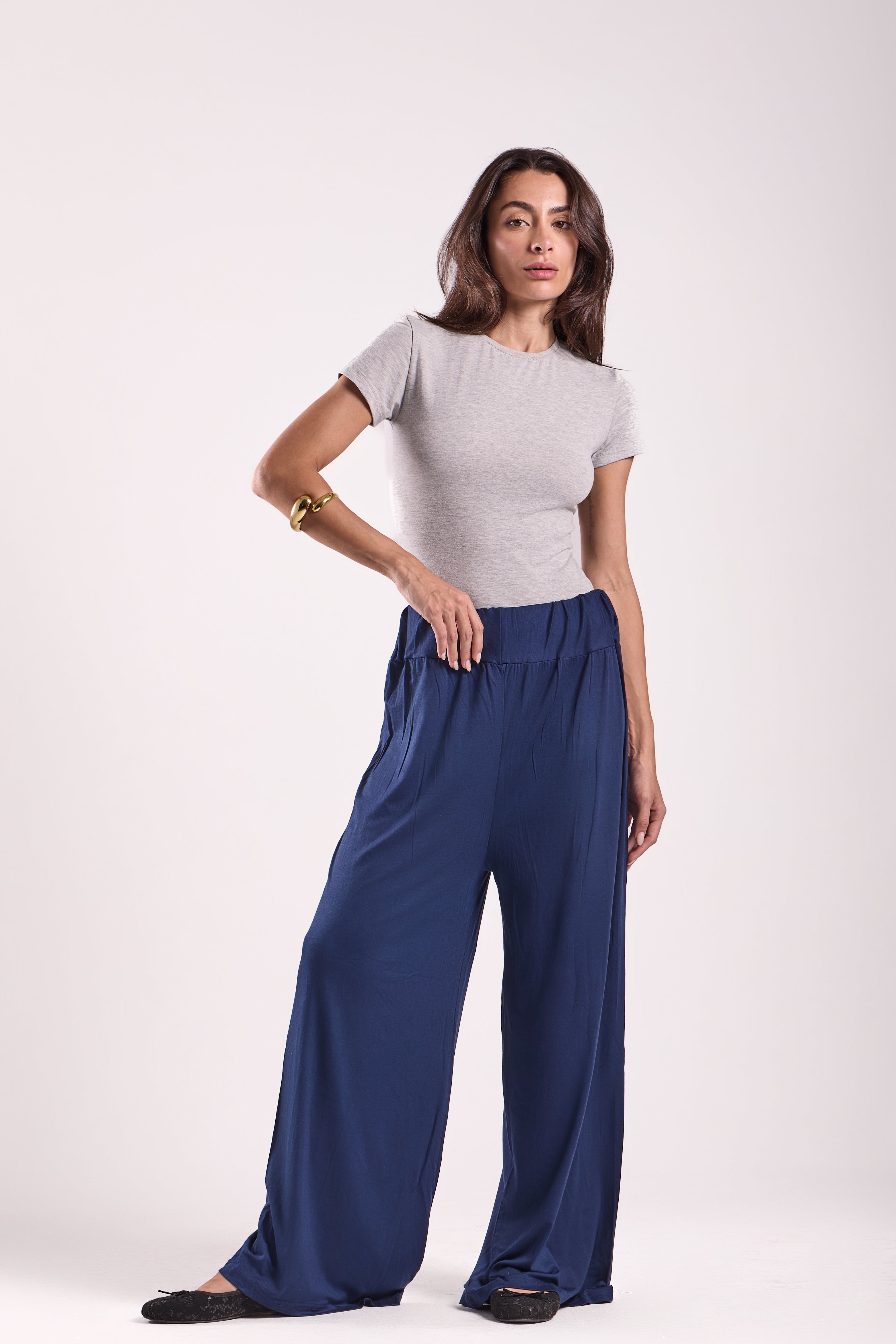 Wide-Leg Pants : Material: Viscose Blend