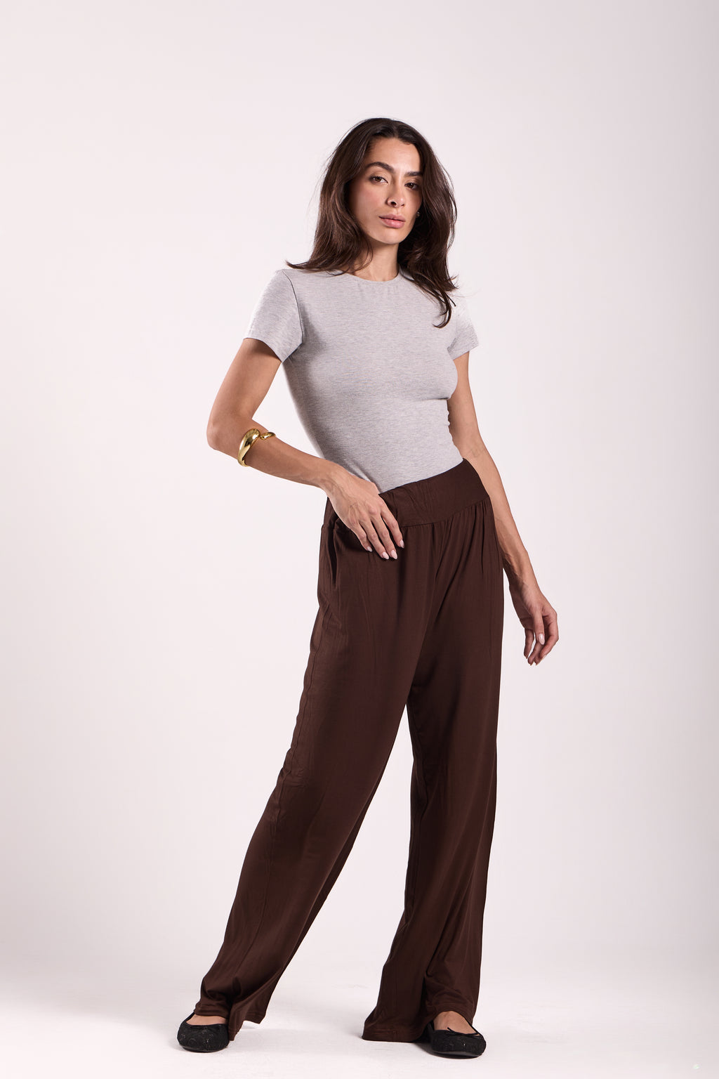 Wide-Leg Pants : Material: Viscose Blend