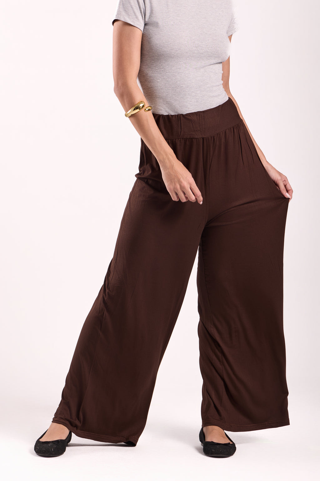 Wide-Leg Pants : Material: Viscose Blend