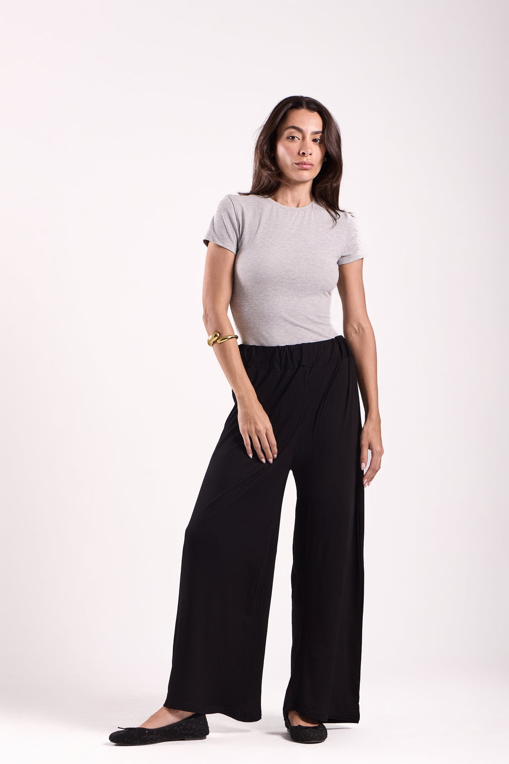 Wide-Leg Pants : Material: Viscose Blend